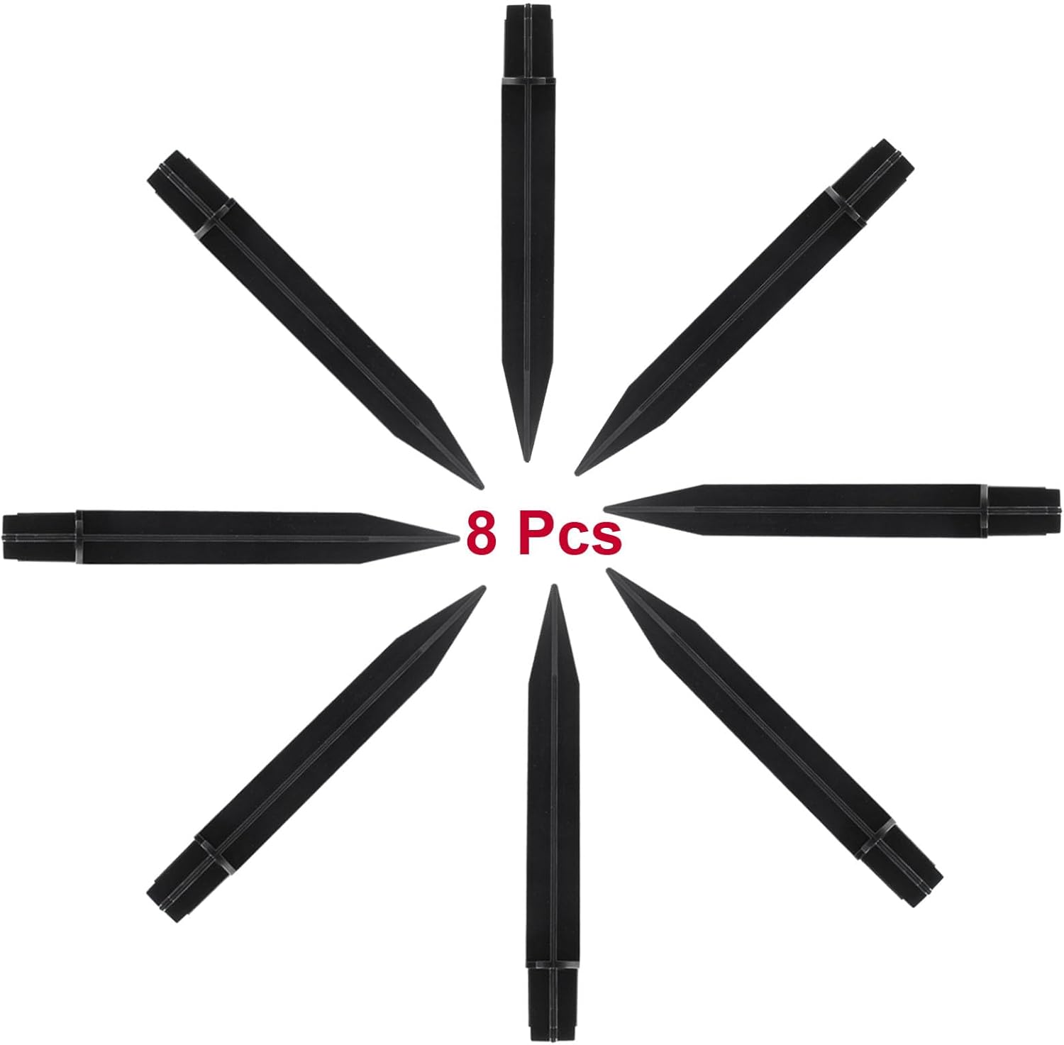 Biaungdo 8 Pcs Ground Spike, 8.25 Inch Black Reinforced Plastic Ground Spikes ABS Lights Replacement Stakes Yard Stakes for Solar Pathway Torch Garden Lights - Image 6