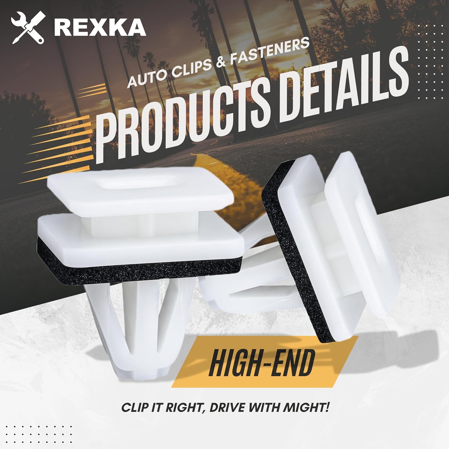 Rexka 20pcs Front Lower Fender Rocker Molding Retainer Clip Fastener 91504-SP1-003 for Honda Acura Accord Civic Clarity Fit HR-V Insight Odyssey Acura ILX Legend MDX RL RLX TL TLX ZDX. - Image 3