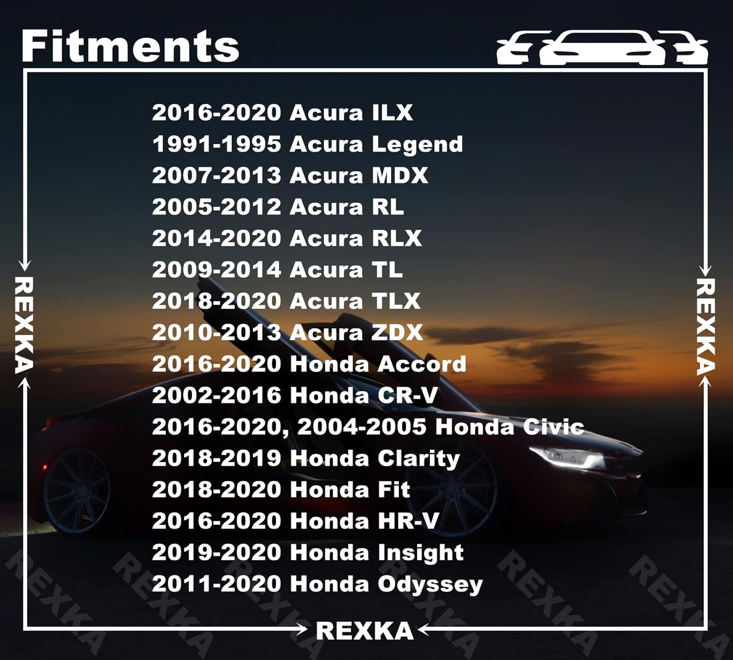 Rexka 20pcs Front Lower Fender Rocker Molding Retainer Clip Fastener 91504-SP1-003 for Honda Acura Accord Civic Clarity Fit HR-V Insight Odyssey Acura ILX Legend MDX RL RLX TL TLX ZDX. - Image 4