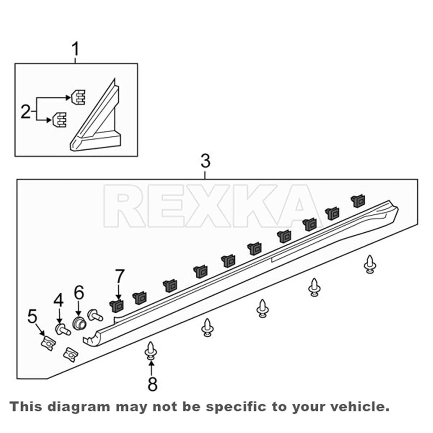 Rexka 20pcs Front Lower Fender Rocker Molding Retainer Clip Fastener 91504-SP1-003 for Honda Acura Accord Civic Clarity Fit HR-V Insight Odyssey Acura ILX Legend MDX RL RLX TL TLX ZDX. - Image 6