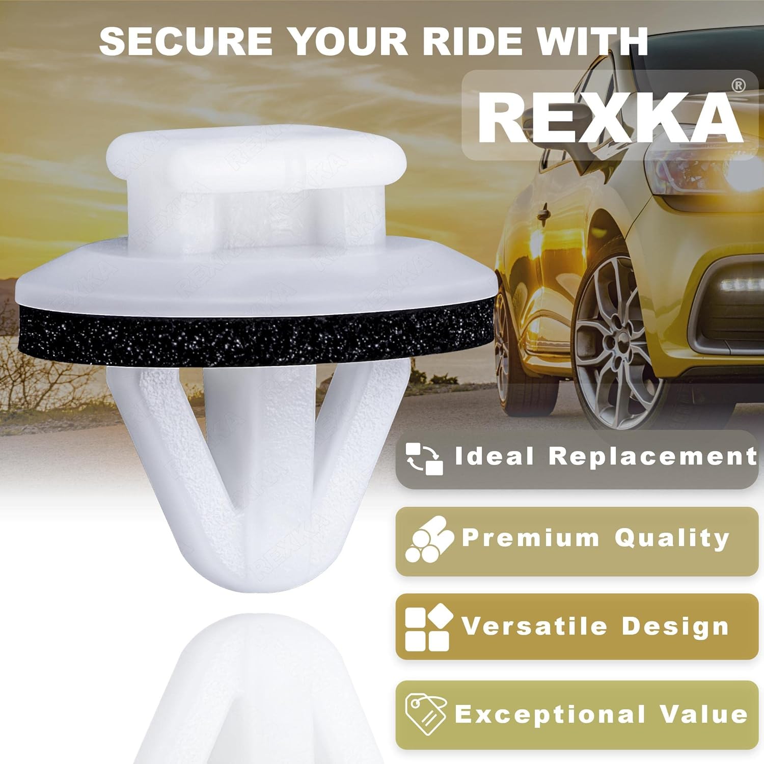 Rexka 15pcs Rear Moulding Door Panel Clips for Toyota Pick-Up Pontiac Vibe 62955-20020 GM 94848834 - Image 4
