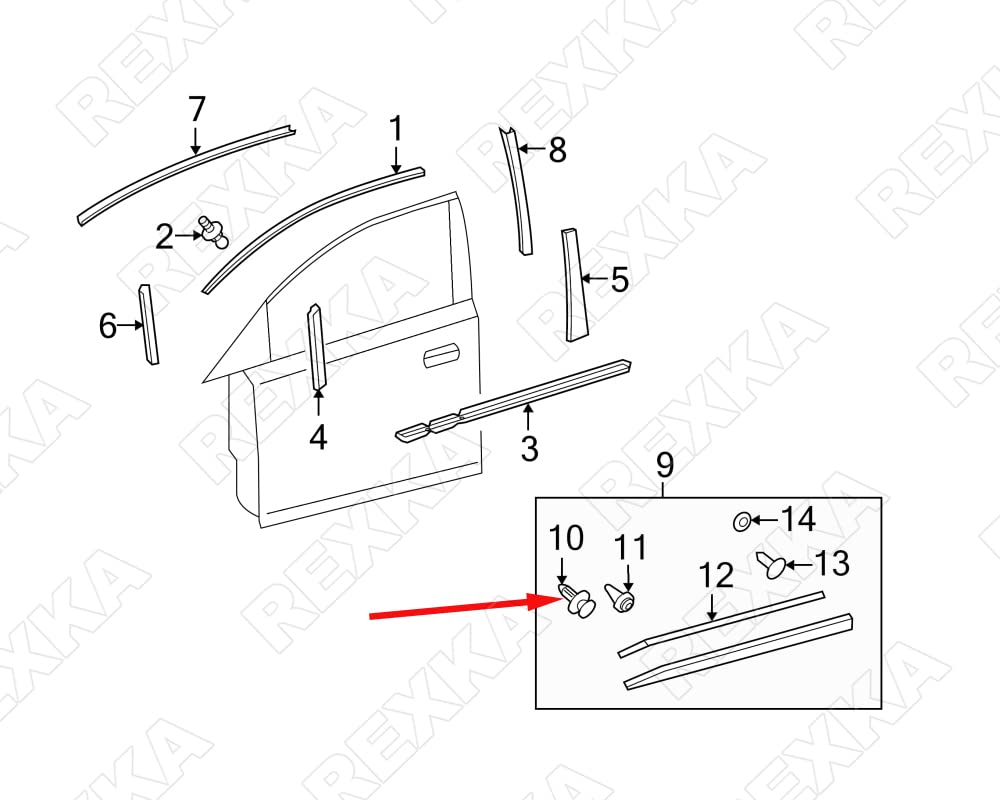 Rexka 15pcs Rear Moulding Door Panel Clips for Toyota Pick-Up Pontiac Vibe 62955-20020 GM 94848834 - Image 7