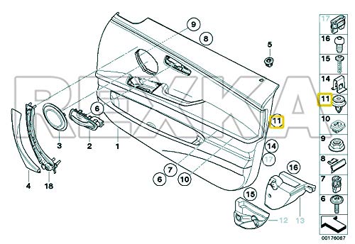 Rexka 20pcs Door Trim Panel Trunk Lid Headliner Retainer Clip Compatible with BMW E46 E90 F30 X5 X3 E60 51-41-8-224-768 51418224768 - Image 6