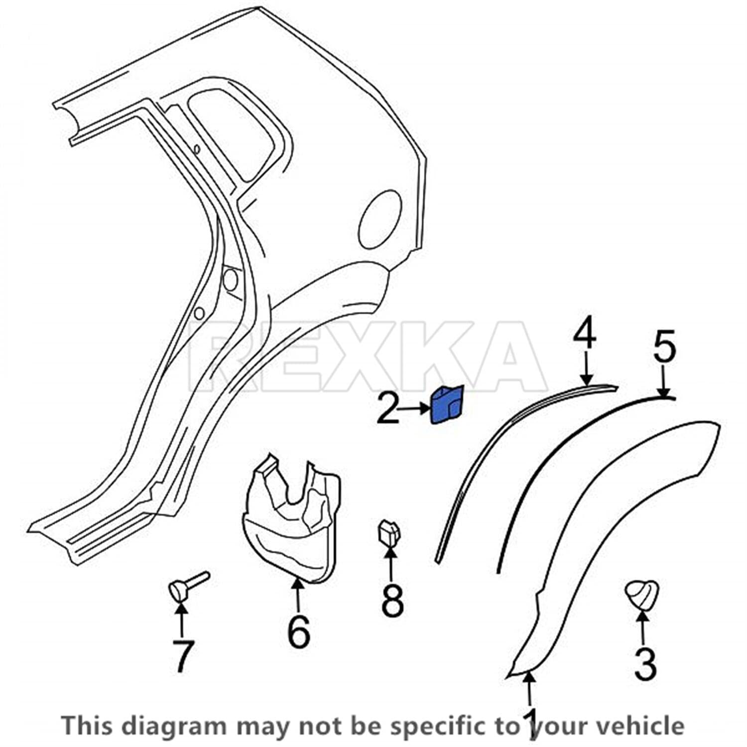 Rexka 10pcs Rocker Molding Clip for Hyundai Kia 87756-2E000 - Image 6