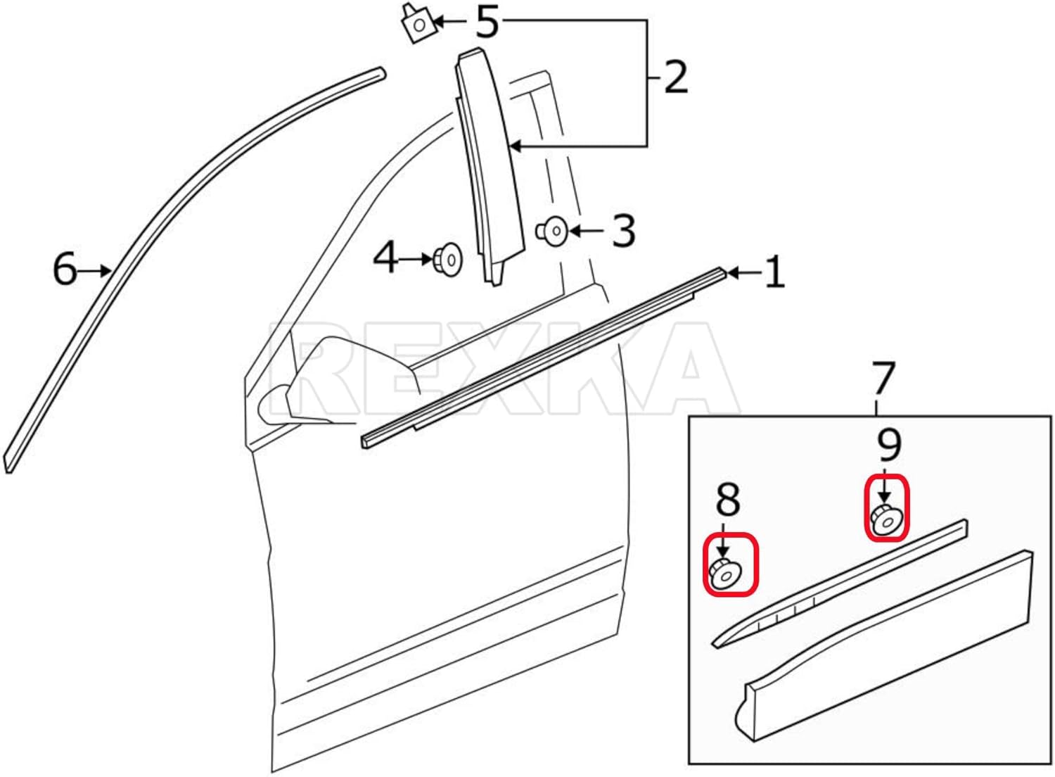 Rexka 10pcs Rocker Wheel Opening Spoiler Moulding Clip 15864780 Compatible with GM Chevy Cadillac GMC Buick Sierra Silverado Acadia Traverse Equinox Camaro Trailblazer XT5 Enclave Envision - Image 6