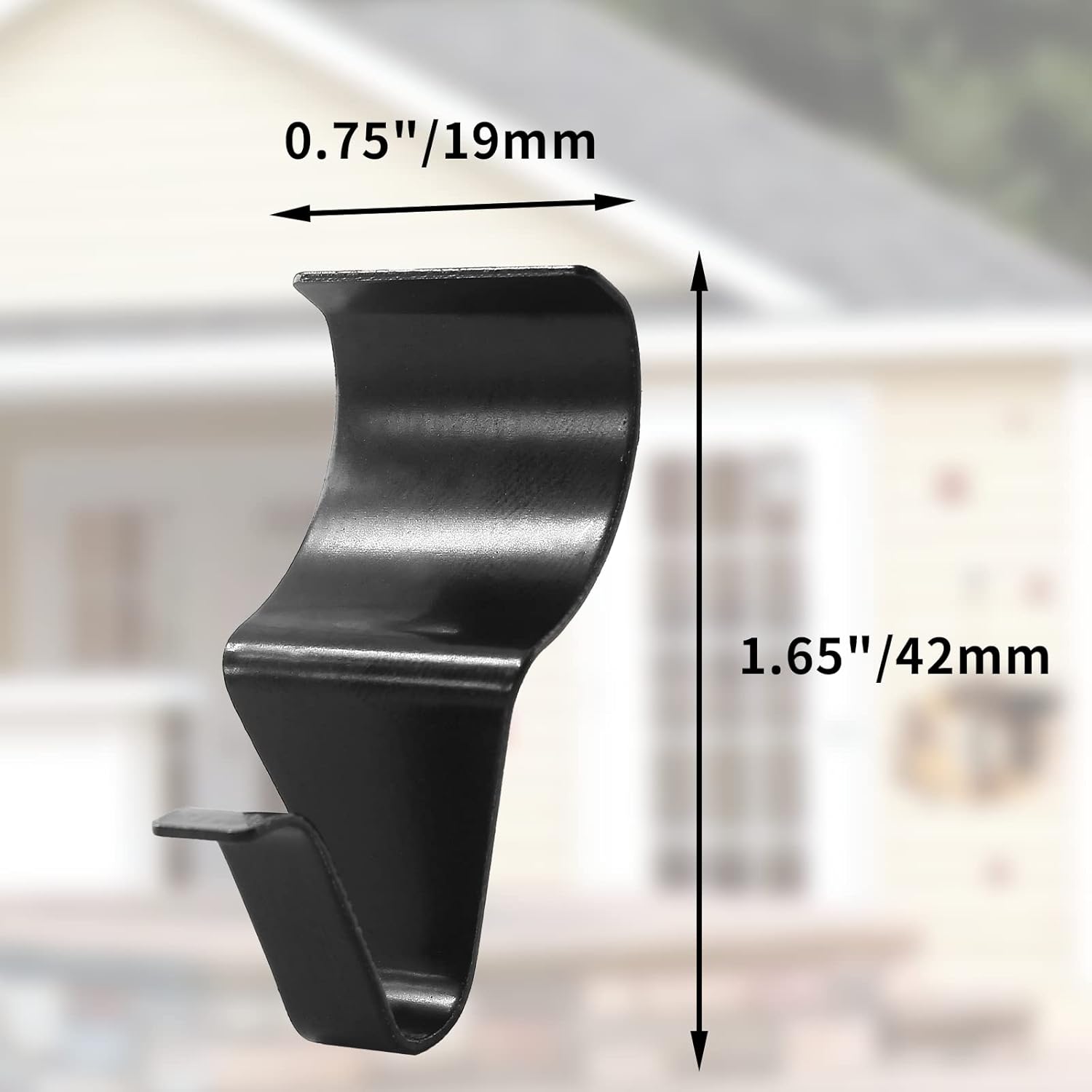 Biaungdo 12 Pcs Vinyl Siding Hooks, Heavy Duty Stainless Steel Black Vinyl Siding Hangers, No Hole Needed Low Profile Siding Clips for Hanging Wreath, Outdoor Decorations - Image 2
