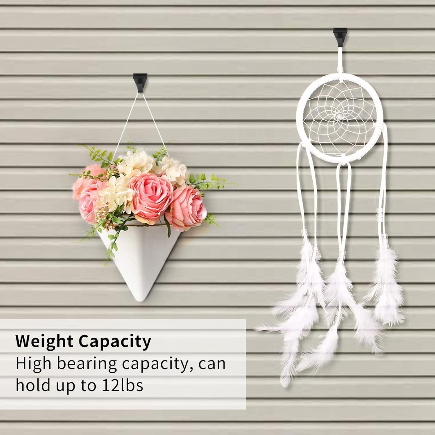 Biaungdo 12 Pcs Vinyl Siding Hooks, Heavy Duty Stainless Steel Black Vinyl Siding Hangers, No Hole Needed Low Profile Siding Clips for Hanging Wreath, Outdoor Decorations - Image 4
