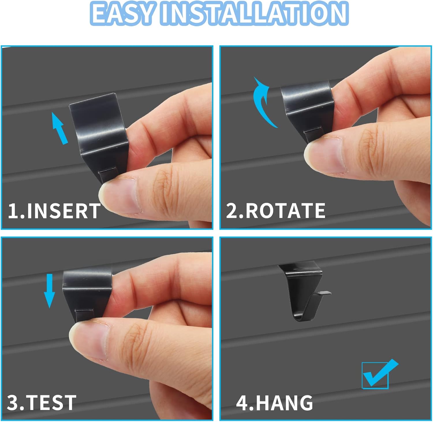 Biaungdo 12 Pcs Vinyl Siding Hooks, Heavy Duty Stainless Steel Black Vinyl Siding Hangers, No Hole Needed Low Profile Siding Clips for Hanging Wreath, Outdoor Decorations - Image 5