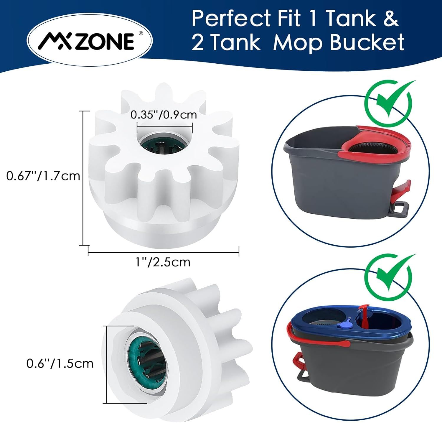 Pedal Bearing Replacement Compatible with O Cedar Mop Bucket, One Way Clutch Gear Sprockets Repair Spin Mop and Bucket, Mop Gears, 2 Packs - Image 2