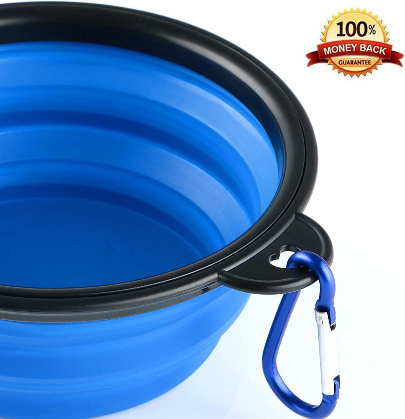3 Collapsible Silicone Dog Bowl, oldable Expandable Cup Dish or Small Pet Cat ood Water eeding Portable Travel Bowl, Pet ID-Tag - Image 4