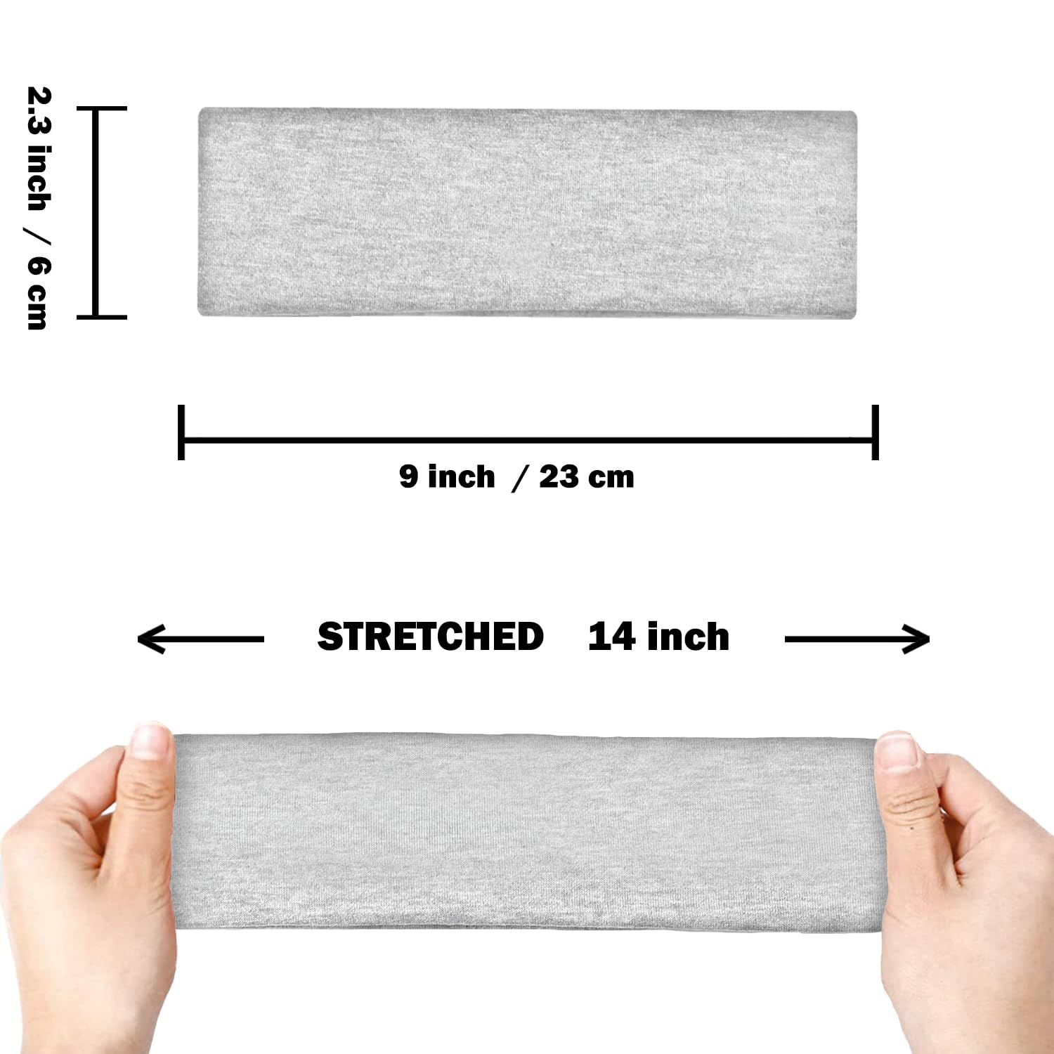 Workout Headbands or Women Non Slip, Premium Stretchy Sot abric Head Bands or Women's Hair, Wear or Yoga, Running, Sport, 6 Pack, Black White Grey - Image 5