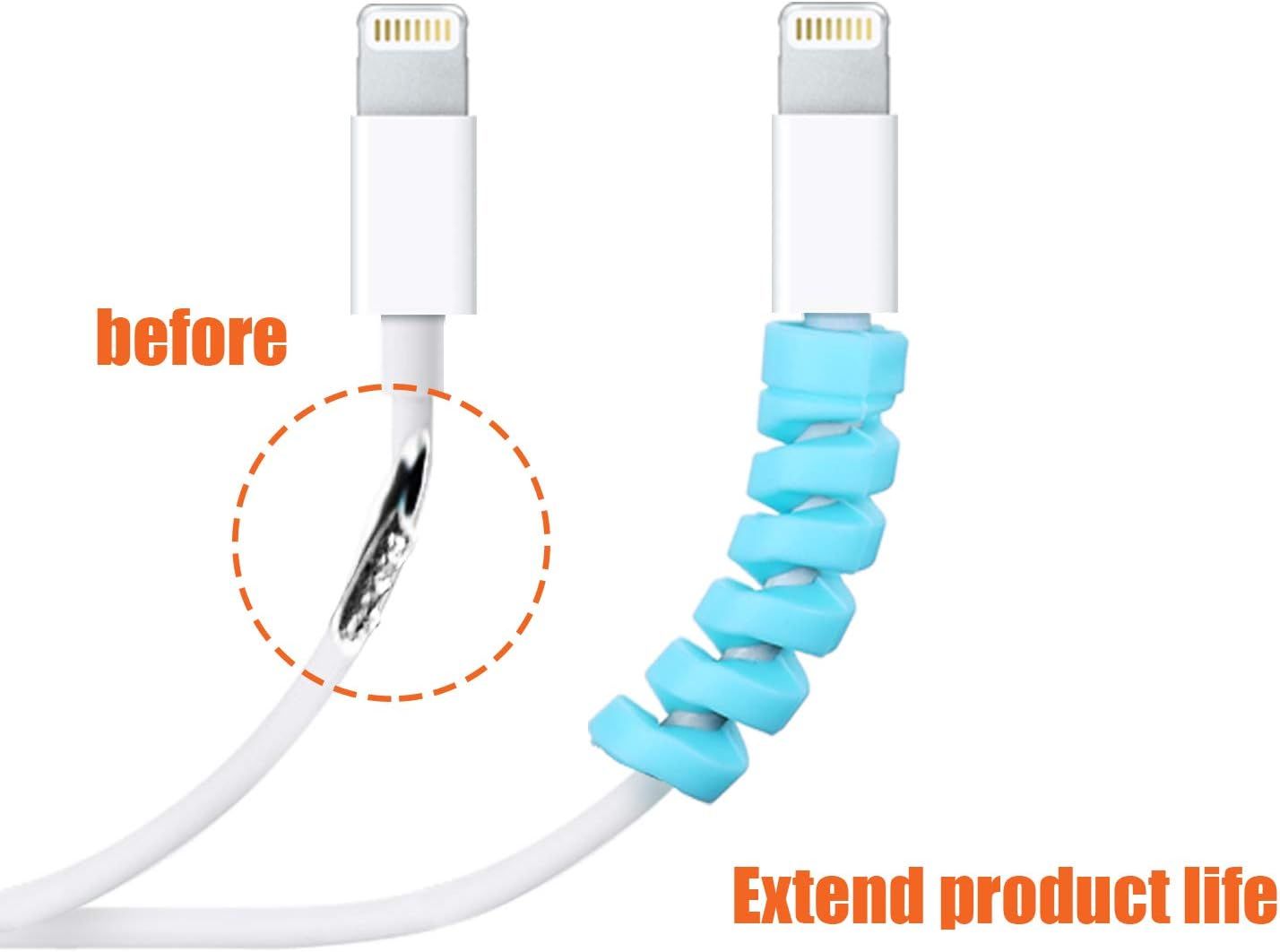 24 Pcs Charger Cable Protector,Silicone lexible Cable Saver,Spiral USB Mouse Wire Protector or Headphone Laptop Earphone Cell Phone Wrap Accessories (Black,Pink,Blue,Green) - Image 4