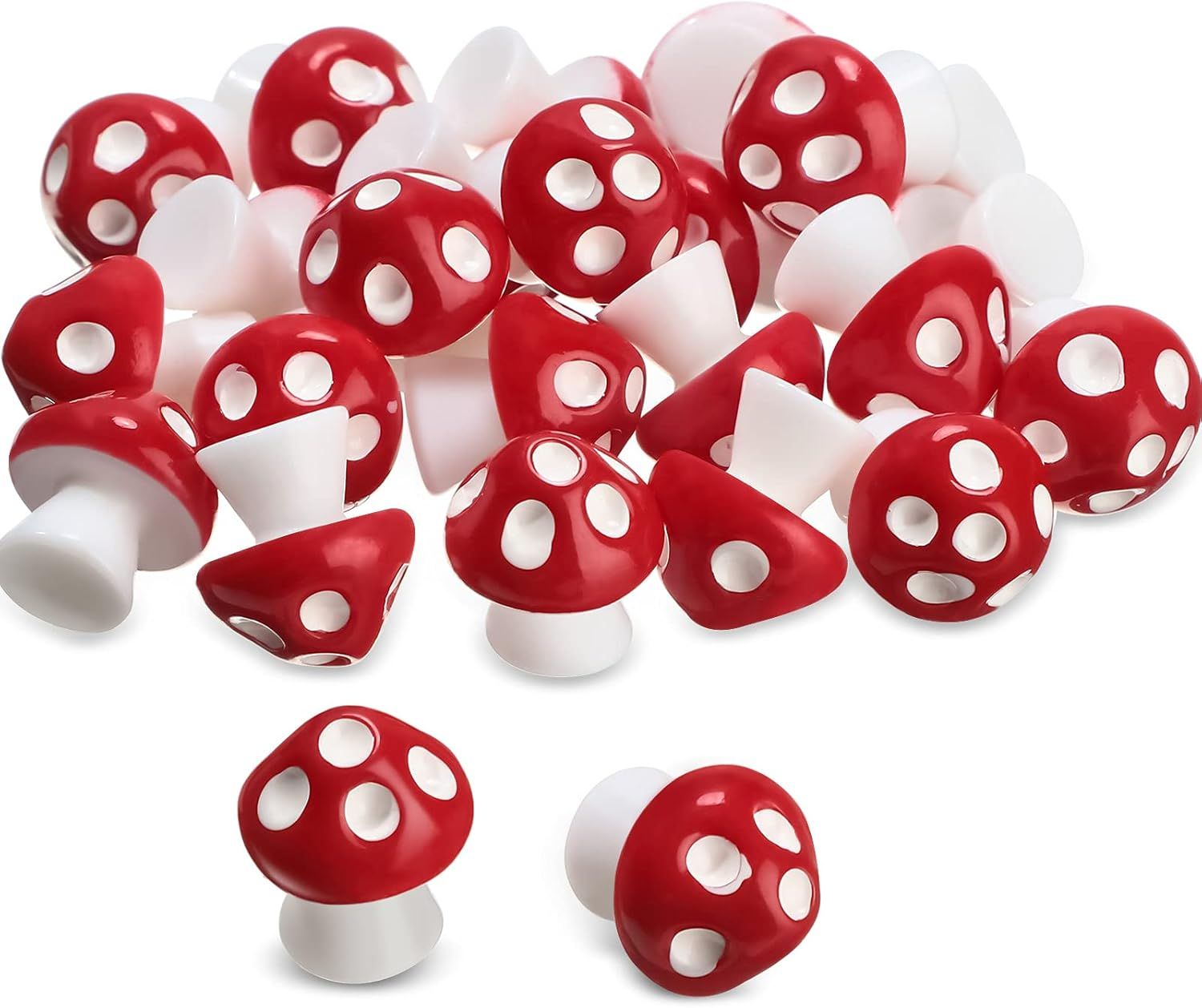 24 Pcs Mini Resin Mushrooms Tiny Mushroom Miniature igurines airy Wild Garden Supplies Small Mushrooms Micro Model Decoration Landscape Crat Accessories or DIY Home Dollhouse Handmade Decor - Image 1