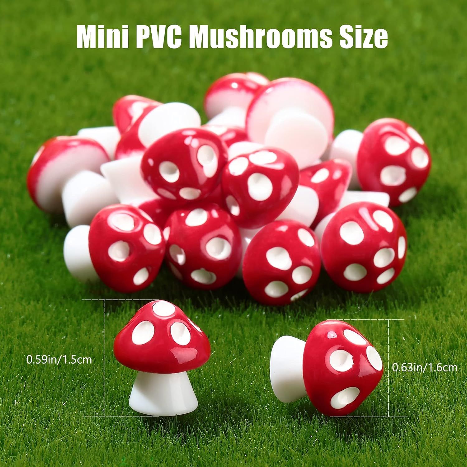 24 Pcs Mini Resin Mushrooms Tiny Mushroom Miniature igurines airy Wild Garden Supplies Small Mushrooms Micro Model Decoration Landscape Crat Accessories or DIY Home Dollhouse Handmade Decor - Image 3