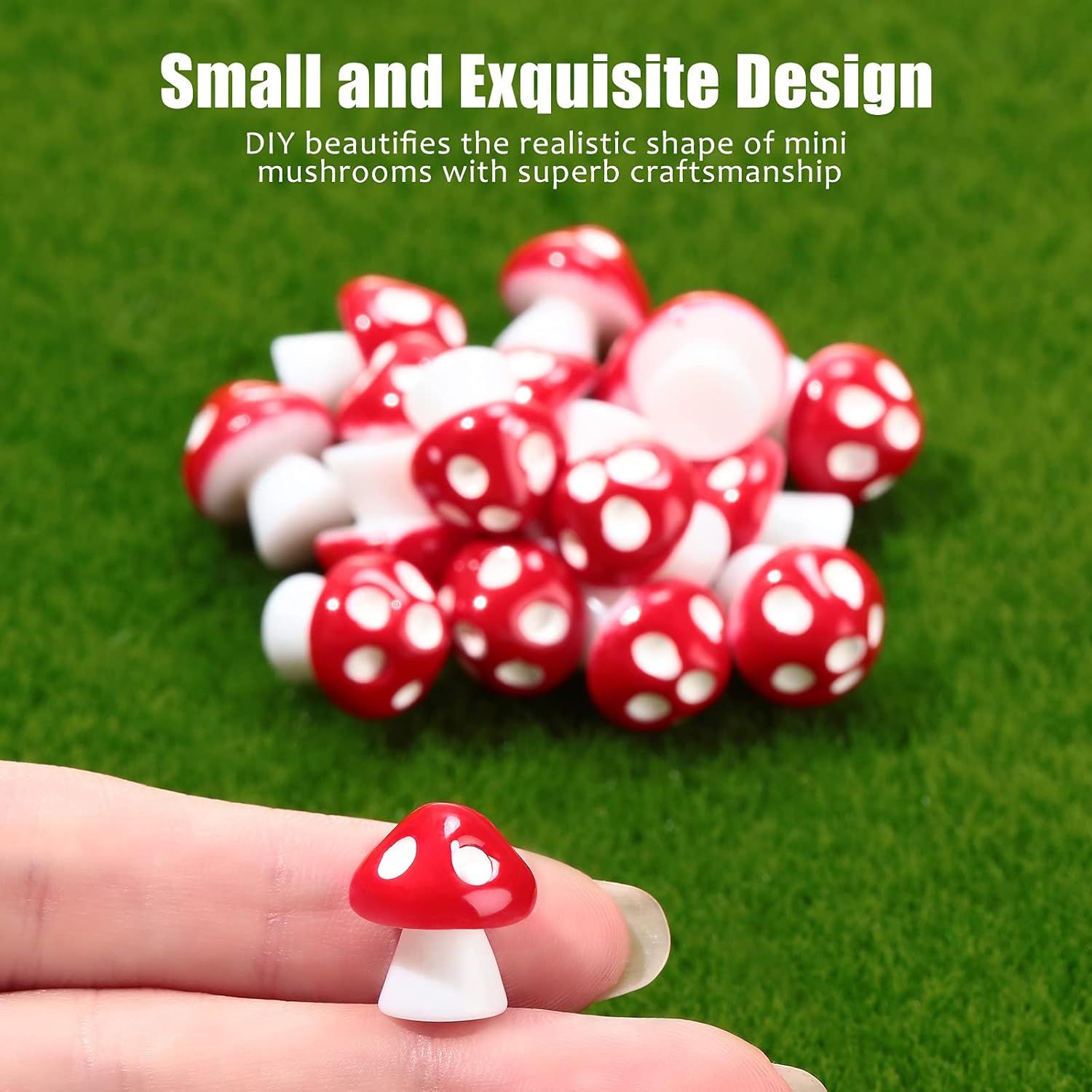 24 Pcs Mini Resin Mushrooms Tiny Mushroom Miniature igurines airy Wild Garden Supplies Small Mushrooms Micro Model Decoration Landscape Crat Accessories or DIY Home Dollhouse Handmade Decor - Image 4