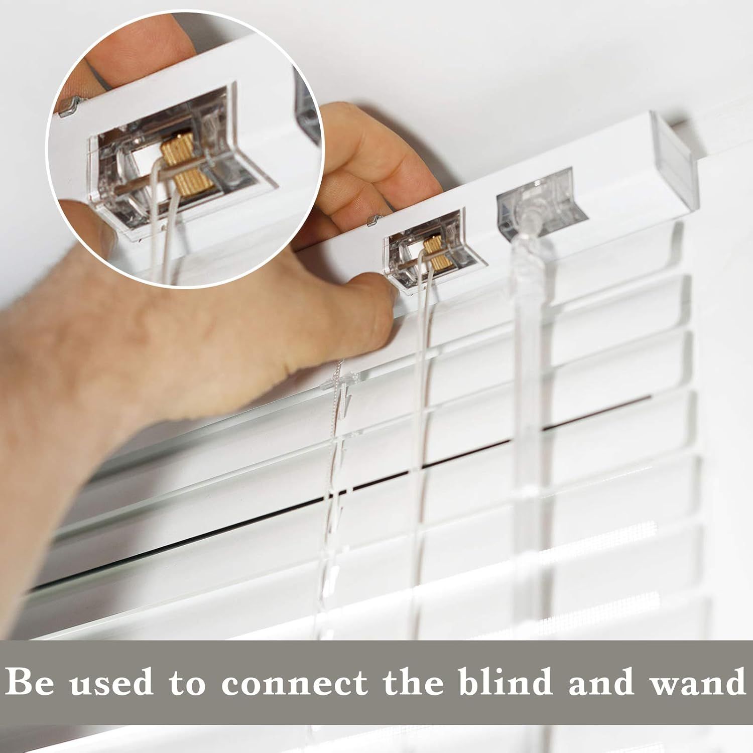 4 Pieces Blind Wand Tilter Control Wand or 1 Inch Mini Blind Head Rail Mechanism Replacement with D Shaped Gear Tilter Mechanism Hook Connection - Image 4