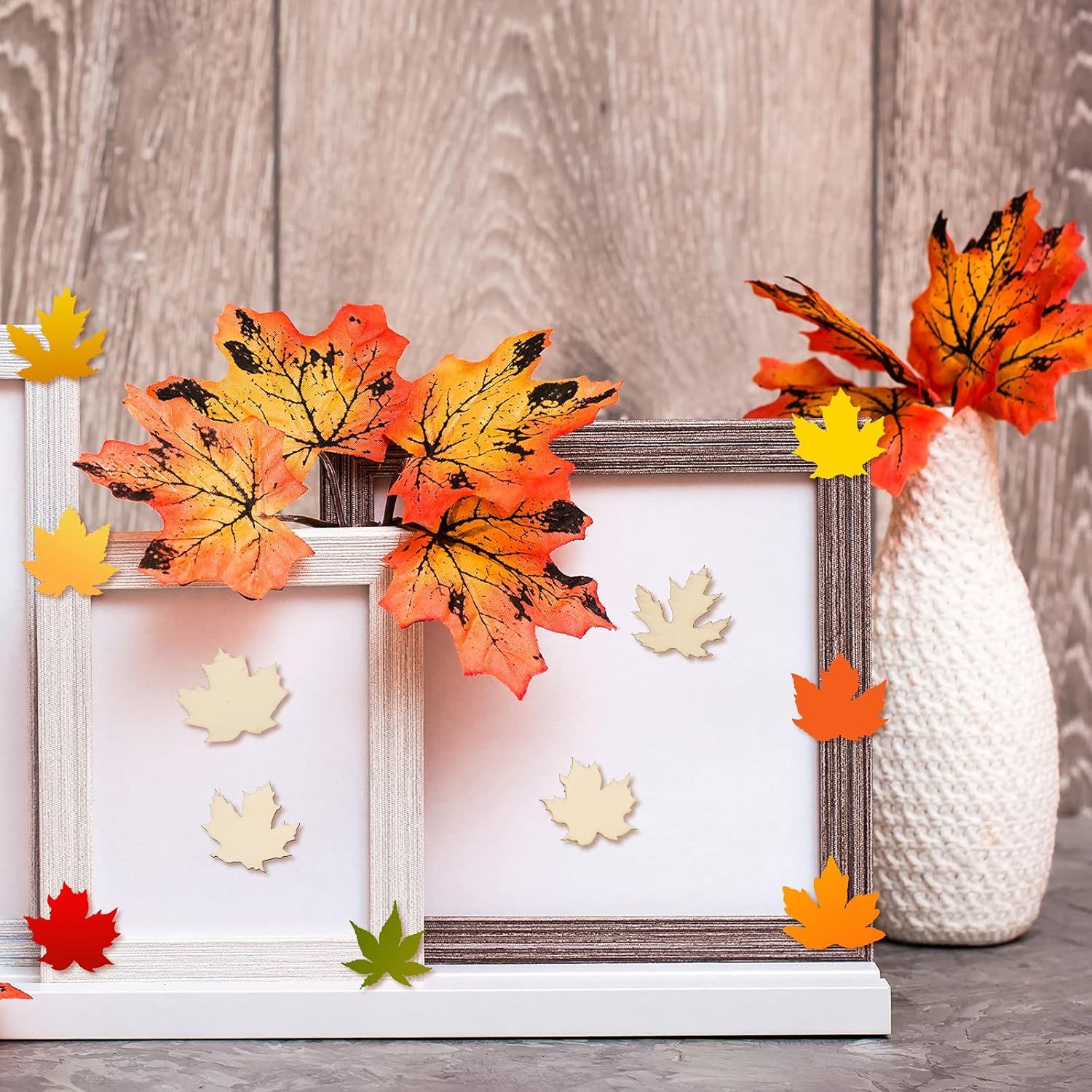 80 Pieces Thanksgiving Wooden Maple Lea Cutout Uninished Blank Wooden Slice Maple Lea Shaped Wood Pieces 1.2 Inch Mini Ornament or Thanksgiving Party all Autumn DIY Decoration - Image 7