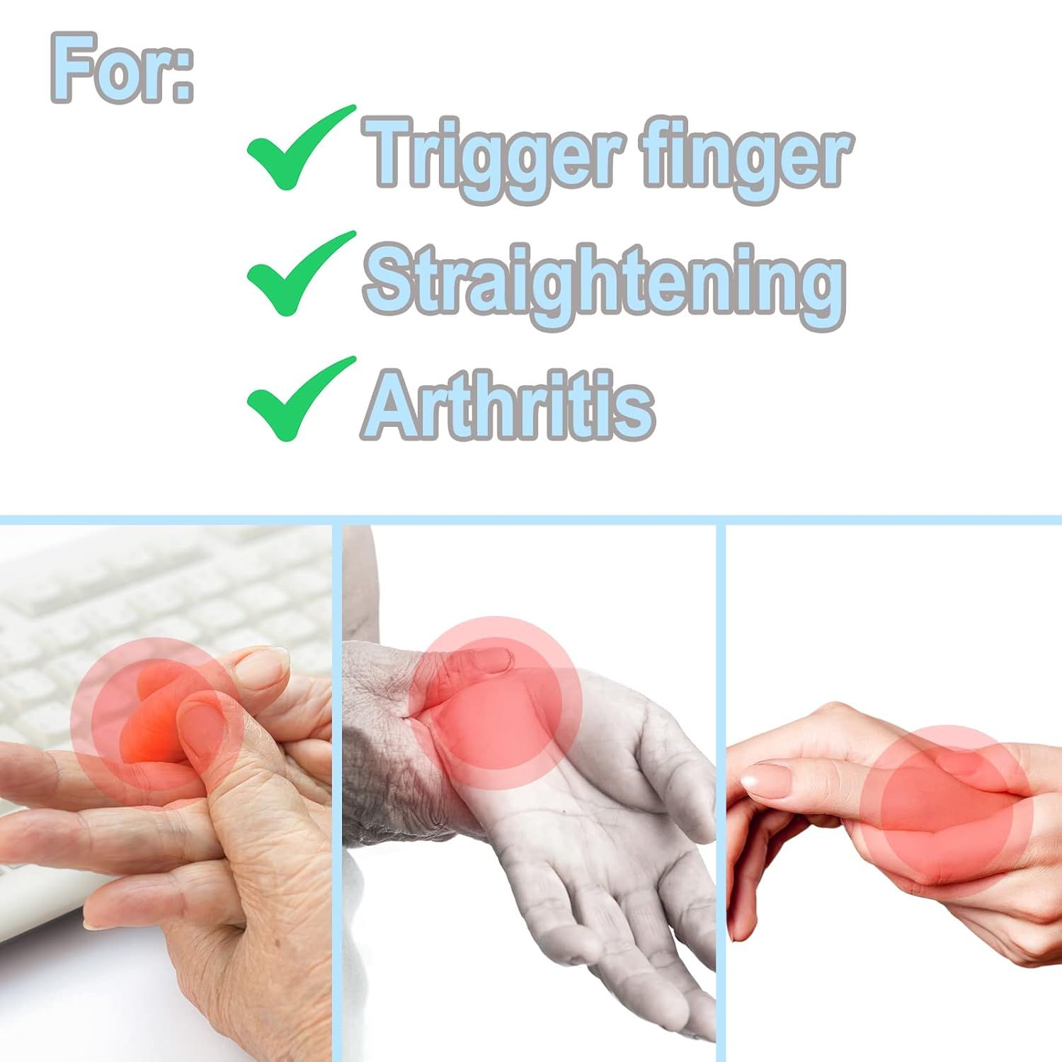 5 Pcs Trigger inger Splints: 5 Single Straps inger Splint Support Brace Kit, inger Straightener or Broken/Straightening/Aarthritis, its or Thumb/Middle/Ring/Index/Pinky inger - Image 5