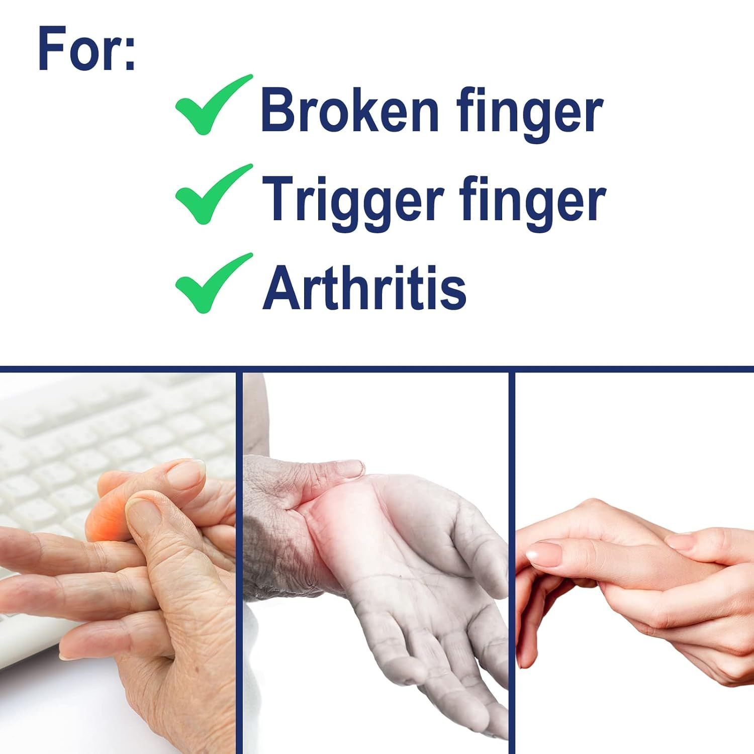 4 Pcs Upgraded Trigger inger Splint: Trigger inger Brace Support with 3 Adjustable ixing Belt, inger Straightener or Middle/Ring/Index/Pinky/Thumb, its or Broken/Straightening/Arthritis - Image 5