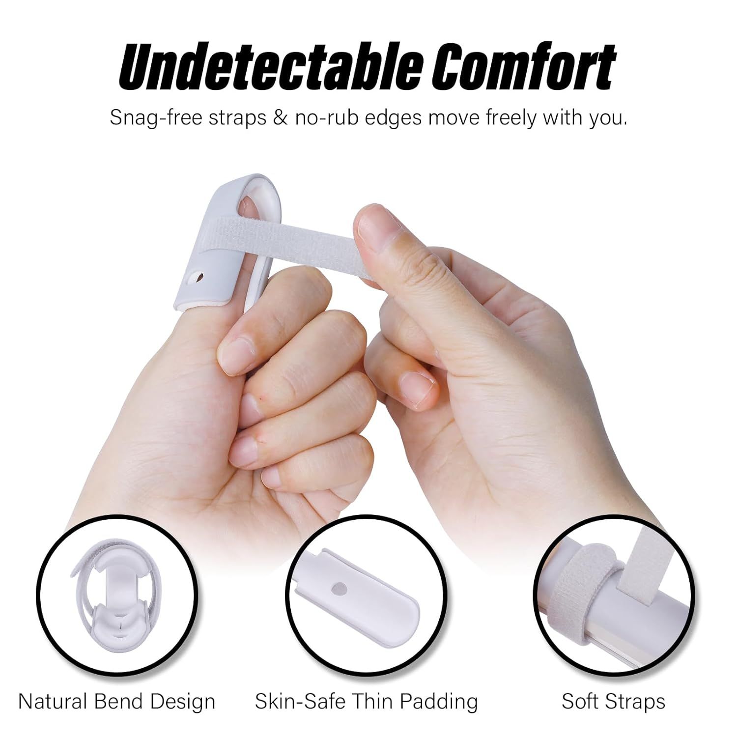 Lightweight inger Splint, 4 Graduated inger Braces Support or Thumb/Middle/Ring/Index/Pinky, Stabilizer Support or Broken, Trigger, Mallet, Arthritis & Knuckle Immobilization - Image 3