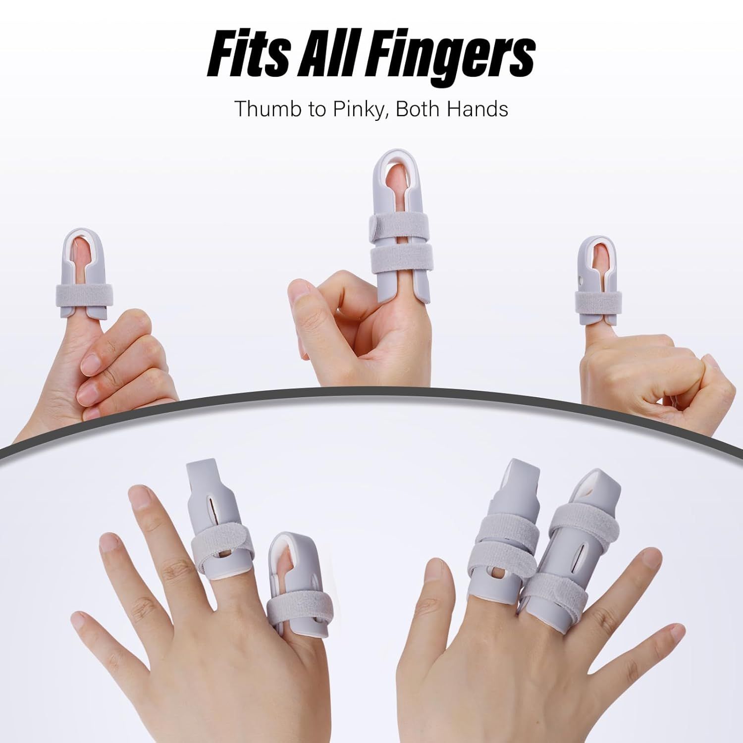 Lightweight inger Splint, 4 Graduated inger Braces Support or Thumb/Middle/Ring/Index/Pinky, Stabilizer Support or Broken, Trigger, Mallet, Arthritis & Knuckle Immobilization - Image 4