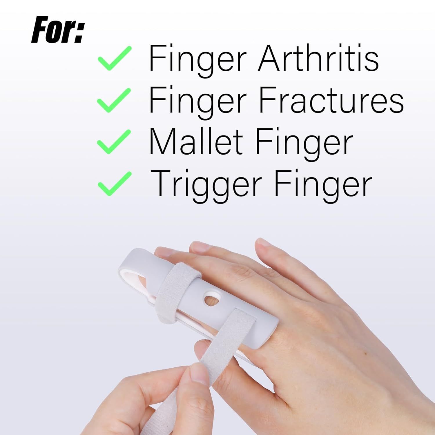 Lightweight inger Splint, 4 Graduated inger Braces Support or Thumb/Middle/Ring/Index/Pinky, Stabilizer Support or Broken, Trigger, Mallet, Arthritis & Knuckle Immobilization - Image 5