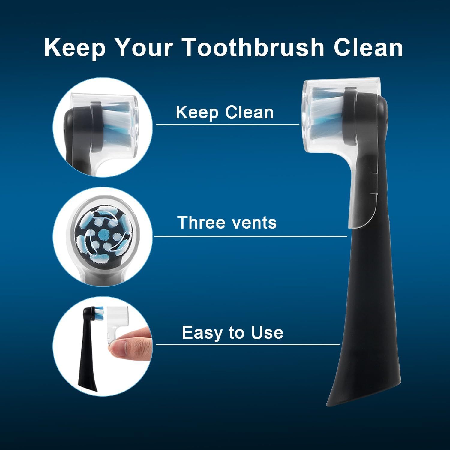 6 Pack Toothbrush Heads Dustproo Cover Compatible with Oral B, its or Oral-B iO Series, Pro 1000, 1500, 5000, 7500 Electric Toothbrush, Protects Brush Head and Convenient Travel - Image 4