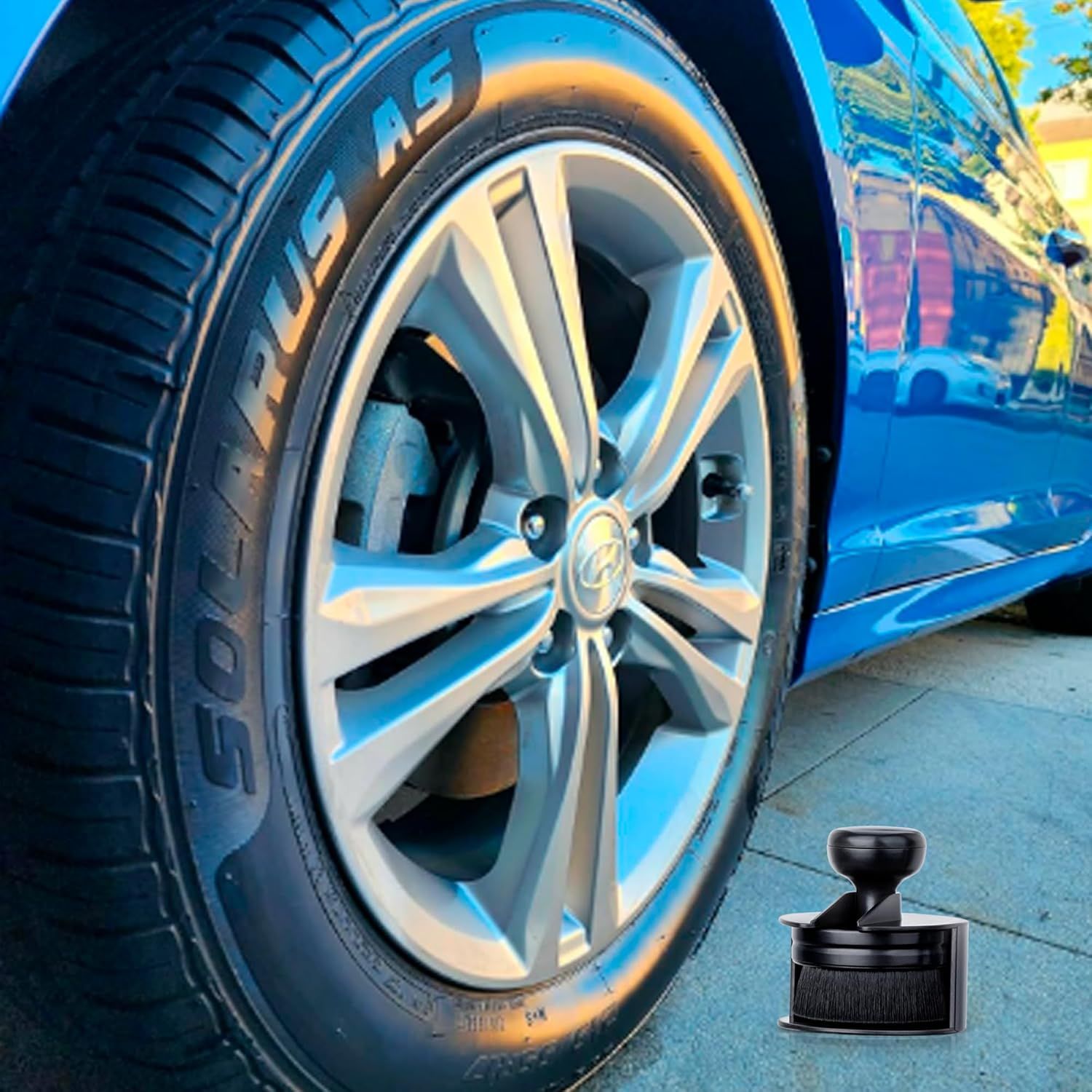 Car Tire Shine Applicator,Vegan Tire Shine Brush with Stand or Auto Detailing Cleaning Service (Black) - Image 7