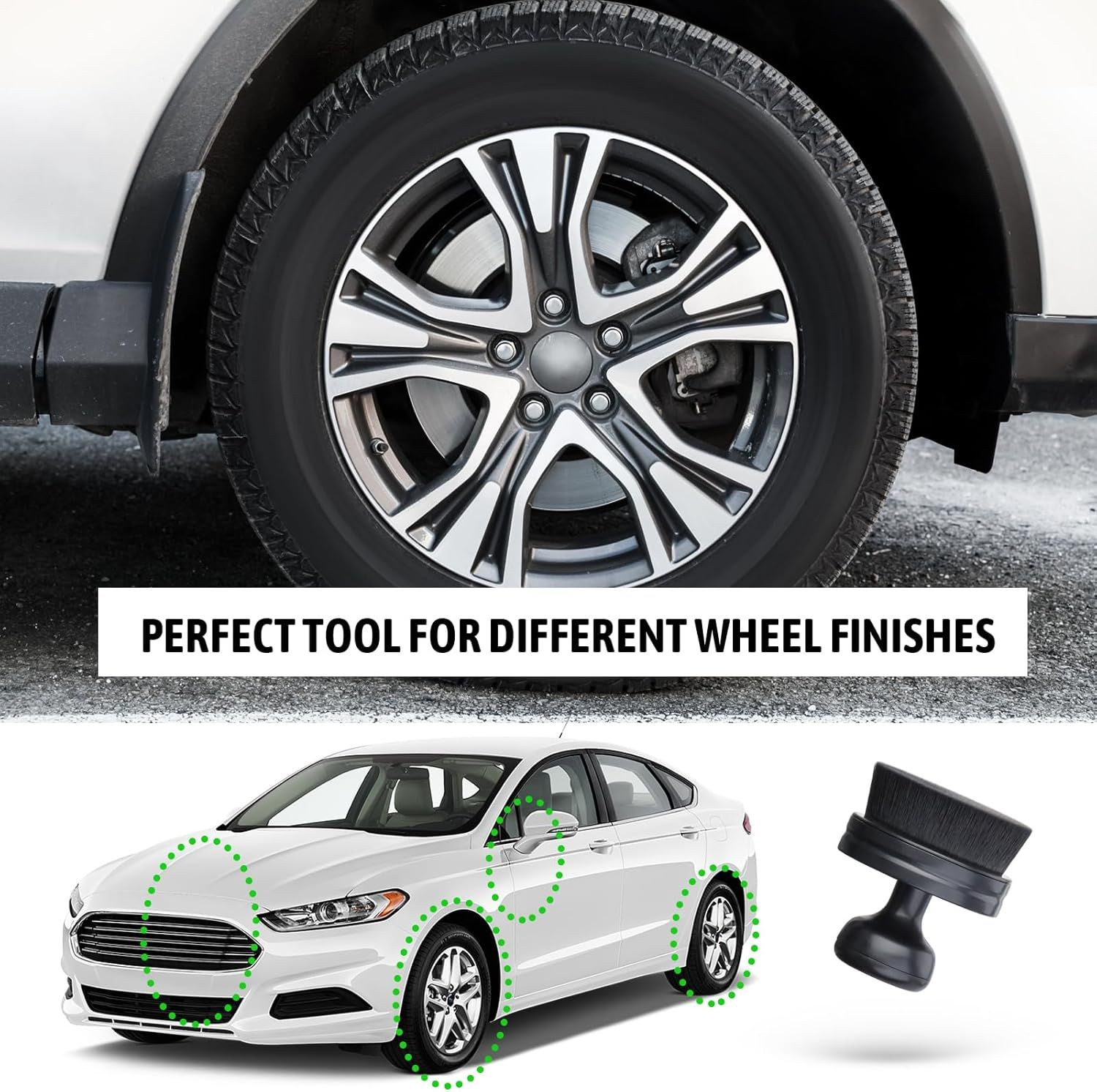 Car Tire Shine Applicator,Vegan Tire Shine Brush with Stand or Auto Detailing Cleaning Service (Black) - Image 8