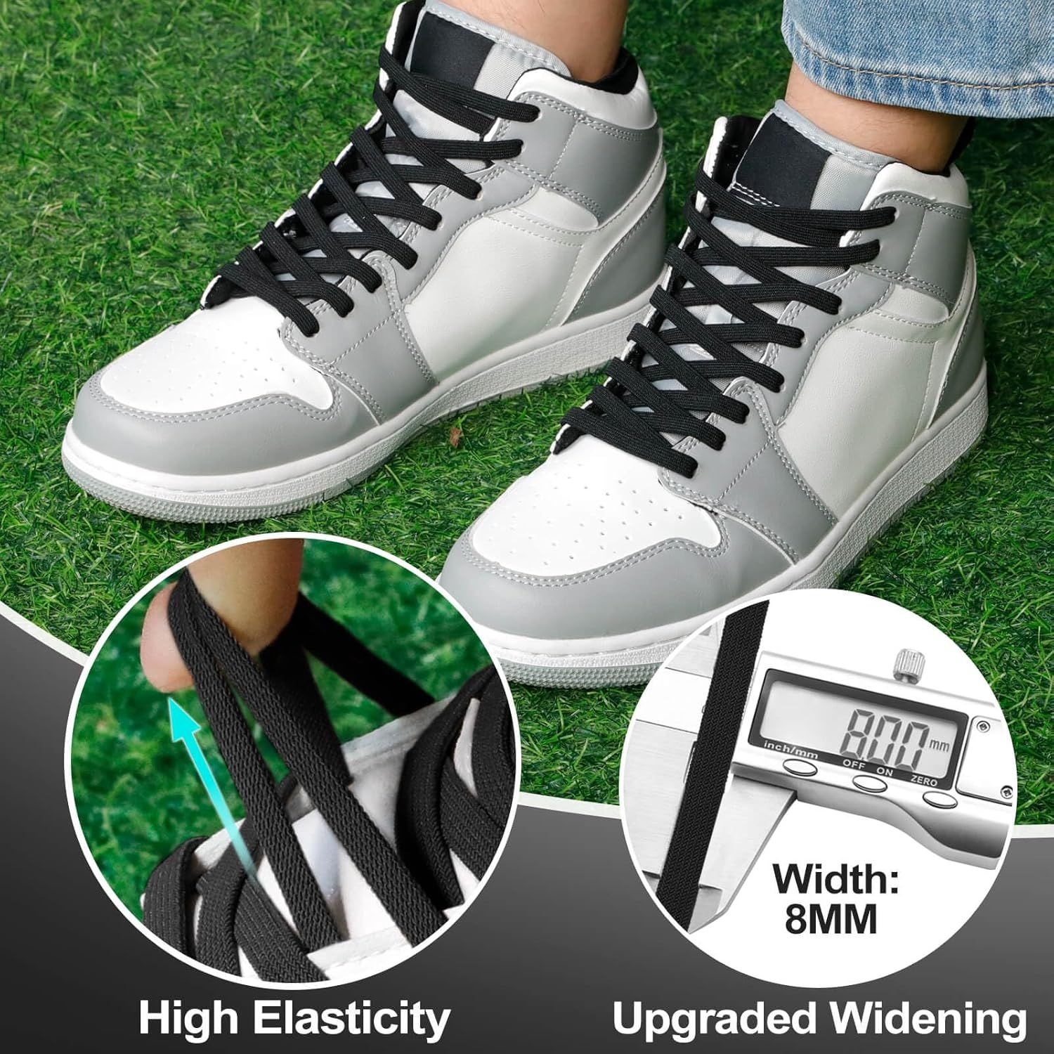 lat Elastic Shoe Laces: Stretch Shoelaces or Sneakers 2 Pair - Image 3