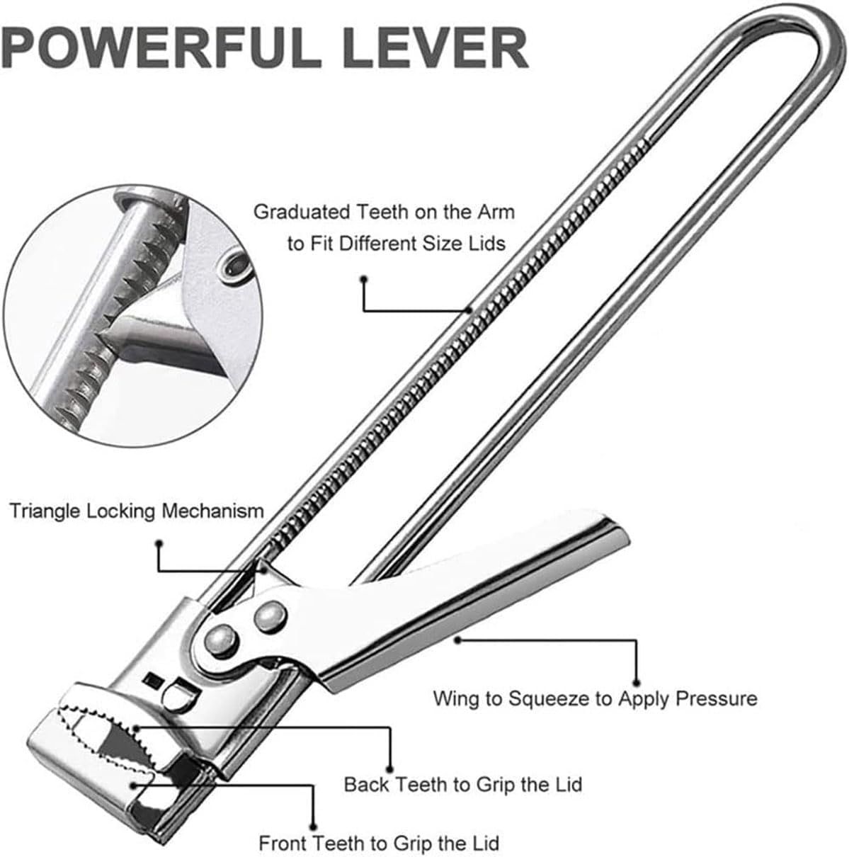 ® Master Jar & Bottle Opener, Adjustable Multiunctional Stainless Steel Can Opener Jar Lid Gripper, Manual,Kitchen Accessories - Image 4