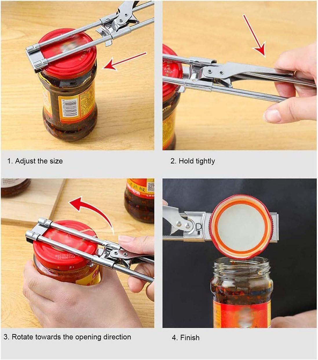 ® Master Jar & Bottle Opener, Adjustable Multiunctional Stainless Steel Can Opener Jar Lid Gripper, Manual,Kitchen Accessories - Image 6