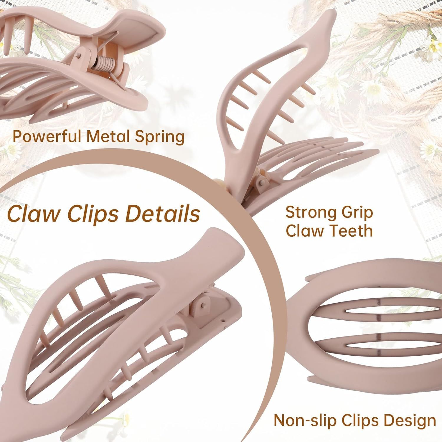 rench Concord Hair Clips - 6Pcs Side Slide Volume Clips or Women Girls, Strong Hold No Slip Grip, Thick or Thin Hair (Matte inish, L:4.6 IN, W:1.97IN) - Image 5