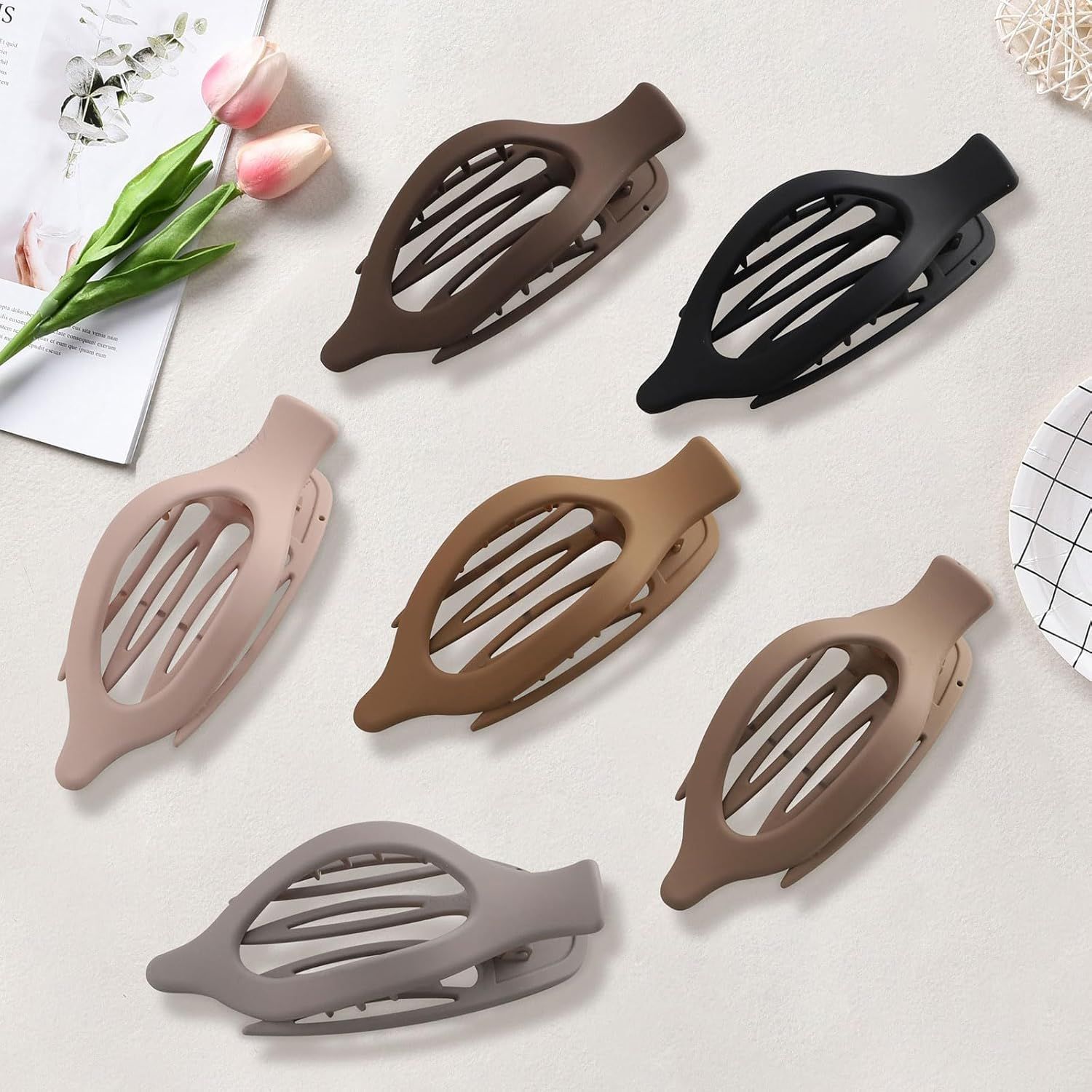 rench Concord Hair Clips - 6Pcs Side Slide Volume Clips or Women Girls, Strong Hold No Slip Grip, Thick or Thin Hair (Matte inish, L:4.6 IN, W:1.97IN) - Image 6