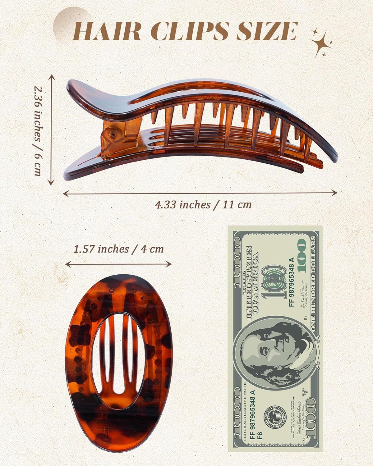 lat Hair Clips or Women 4.33