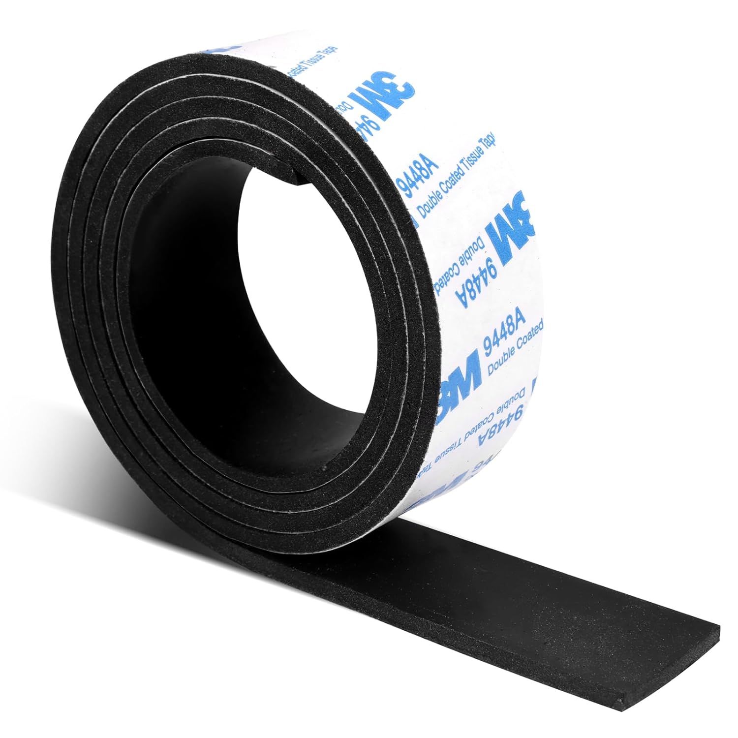 Rubber Strips, Solid Rubber Sheets Sel Adhesive Neoprene Rolls & Strips or DIY Gaskets Anti-Slip Pads Crats Pads Seal Strip Weather Striping (1” Wide x 1/8