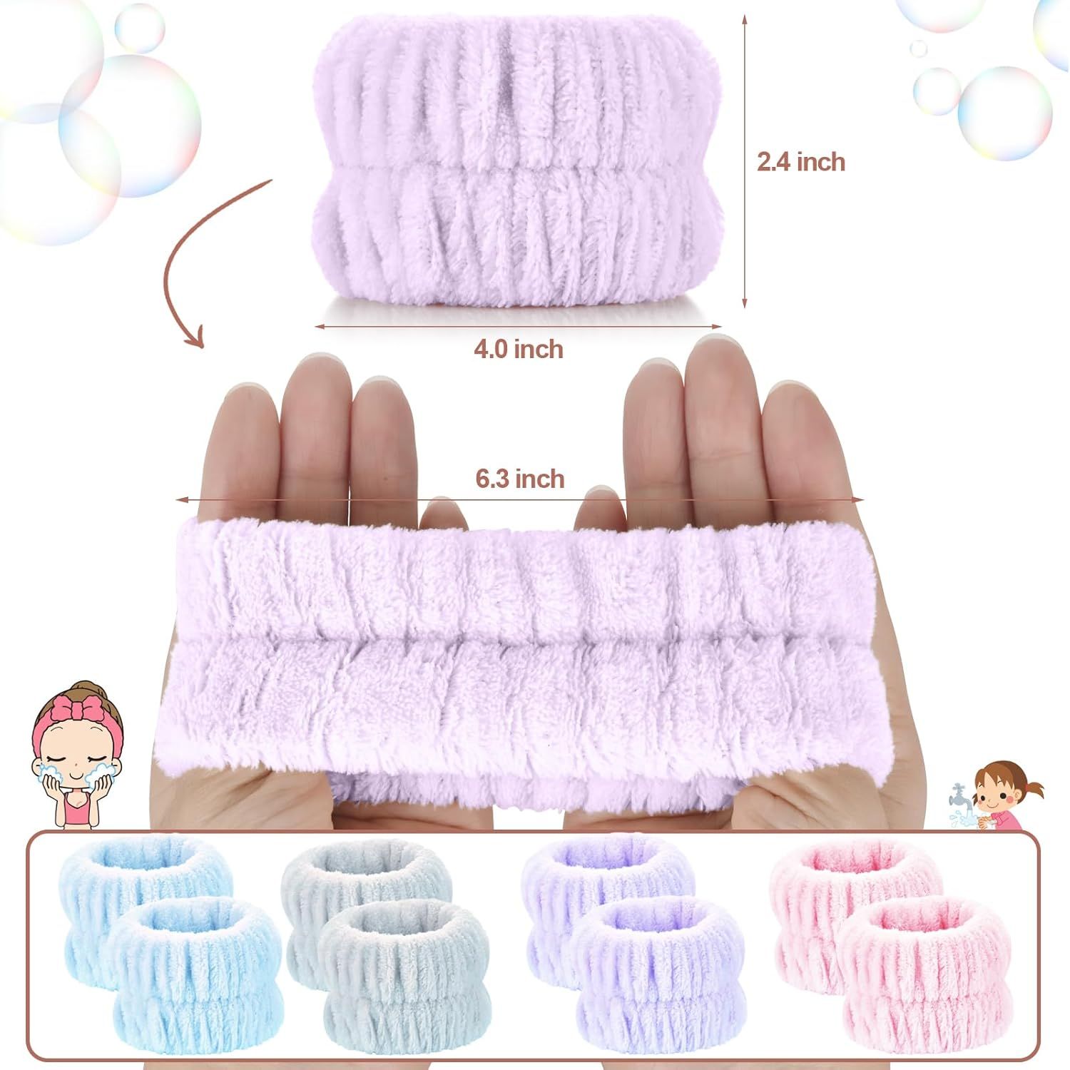 Wrist Bands or Washing ace, 8pcs Spa ace Washing Wristbands, Microiber Arm Wrist Towels, Absorbent Wash Wristbands or Woman Men, Prevent Water rom Spilling Down Your Arms - Image 3