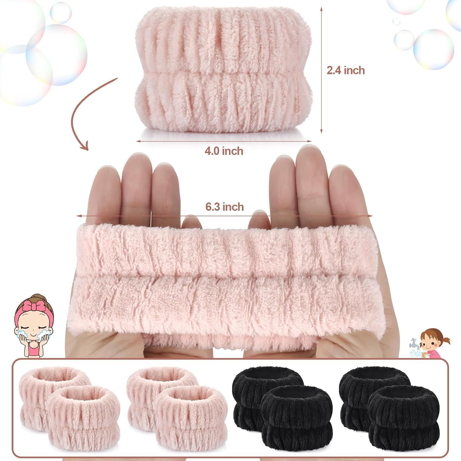 Wrist Bands or Washing ace, 4pcs Spa ace Washing Wristbands, Microiber Arm Wrist Towels, Absorbent Wash Wristbands or Woman Men, Prevent Water rom Spilling Down Your Arms - Image 3