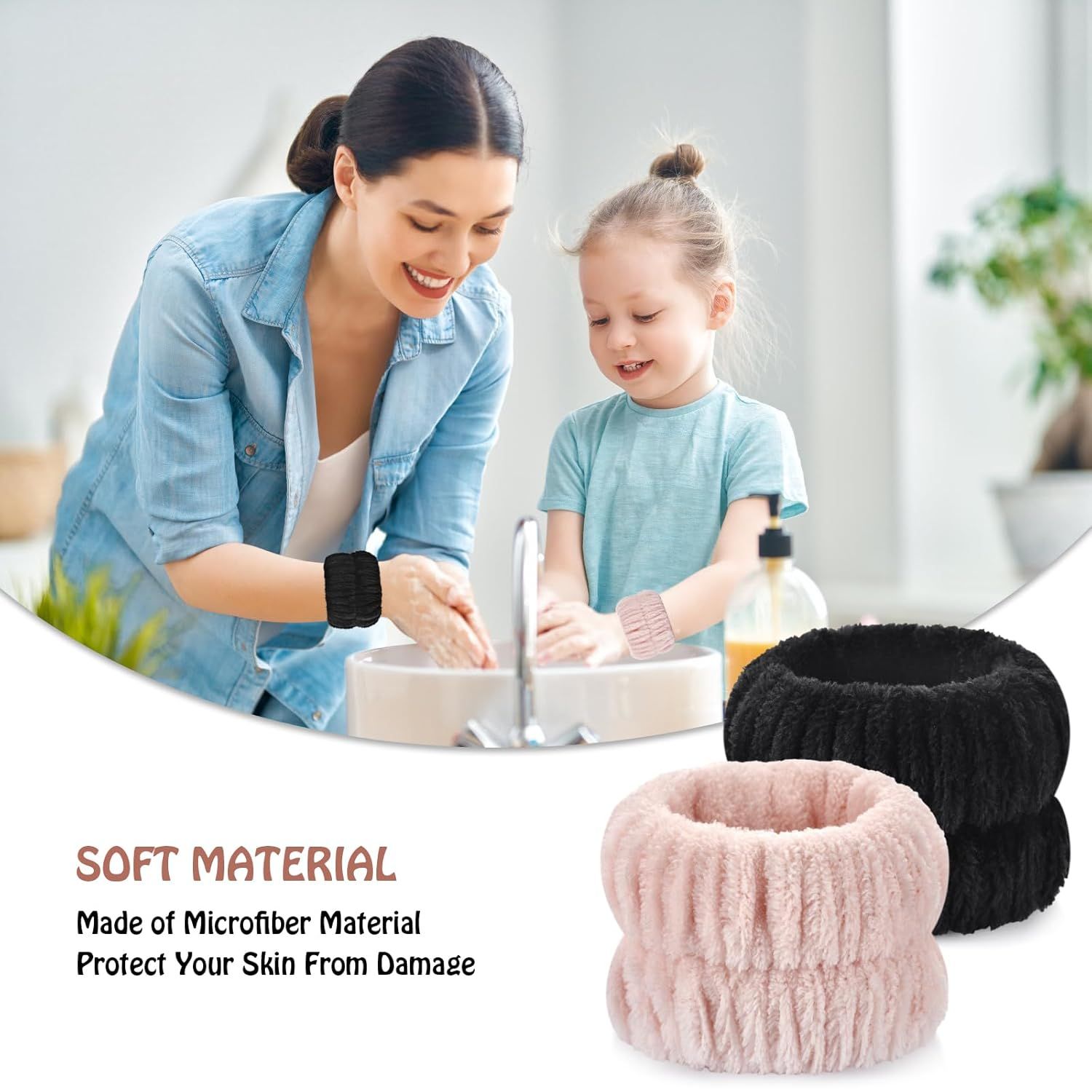 Wrist Bands or Washing ace, 4pcs Spa ace Washing Wristbands, Microiber Arm Wrist Towels, Absorbent Wash Wristbands or Woman Men, Prevent Water rom Spilling Down Your Arms - Image 5