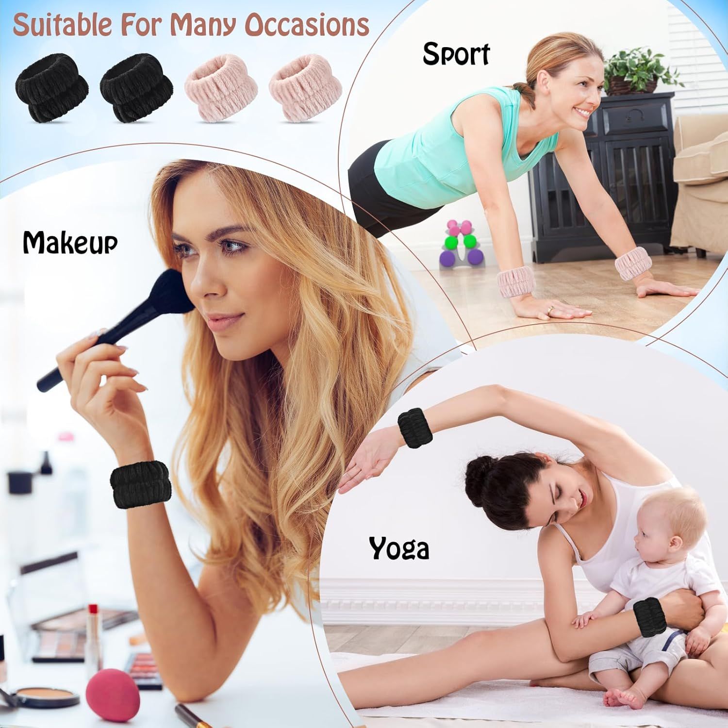Wrist Bands or Washing ace, 4pcs Spa ace Washing Wristbands, Microiber Arm Wrist Towels, Absorbent Wash Wristbands or Woman Men, Prevent Water rom Spilling Down Your Arms - Image 6