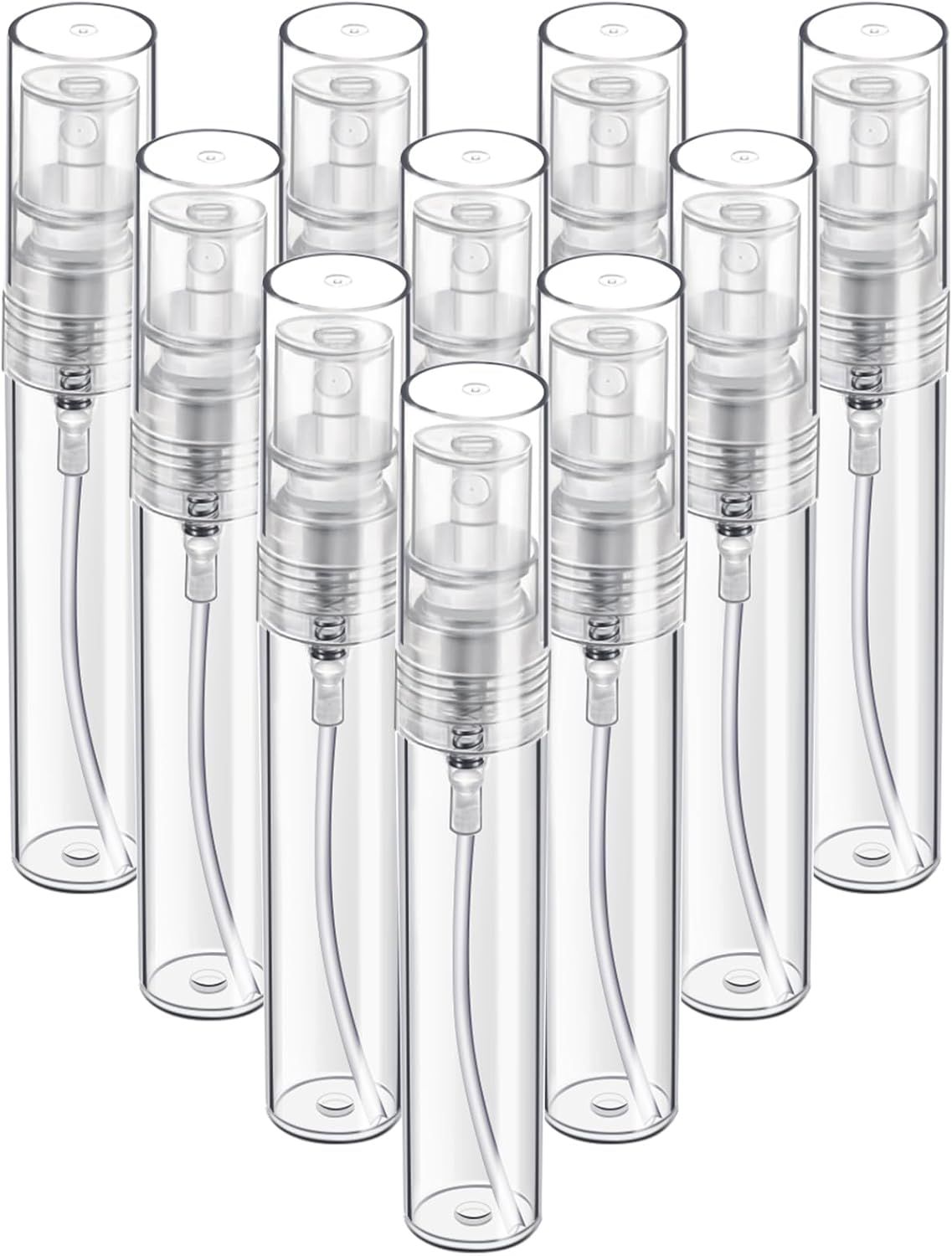 Mini Spray Bottle, 10 Pack 5ml Mini Plastic Spray Bottle Empty, ine Mist Reillable Mini Perume Bottle, Perume Atomizer, Small Sample Containers, Plastic Portable Travel Bottle, Clear - Image 1