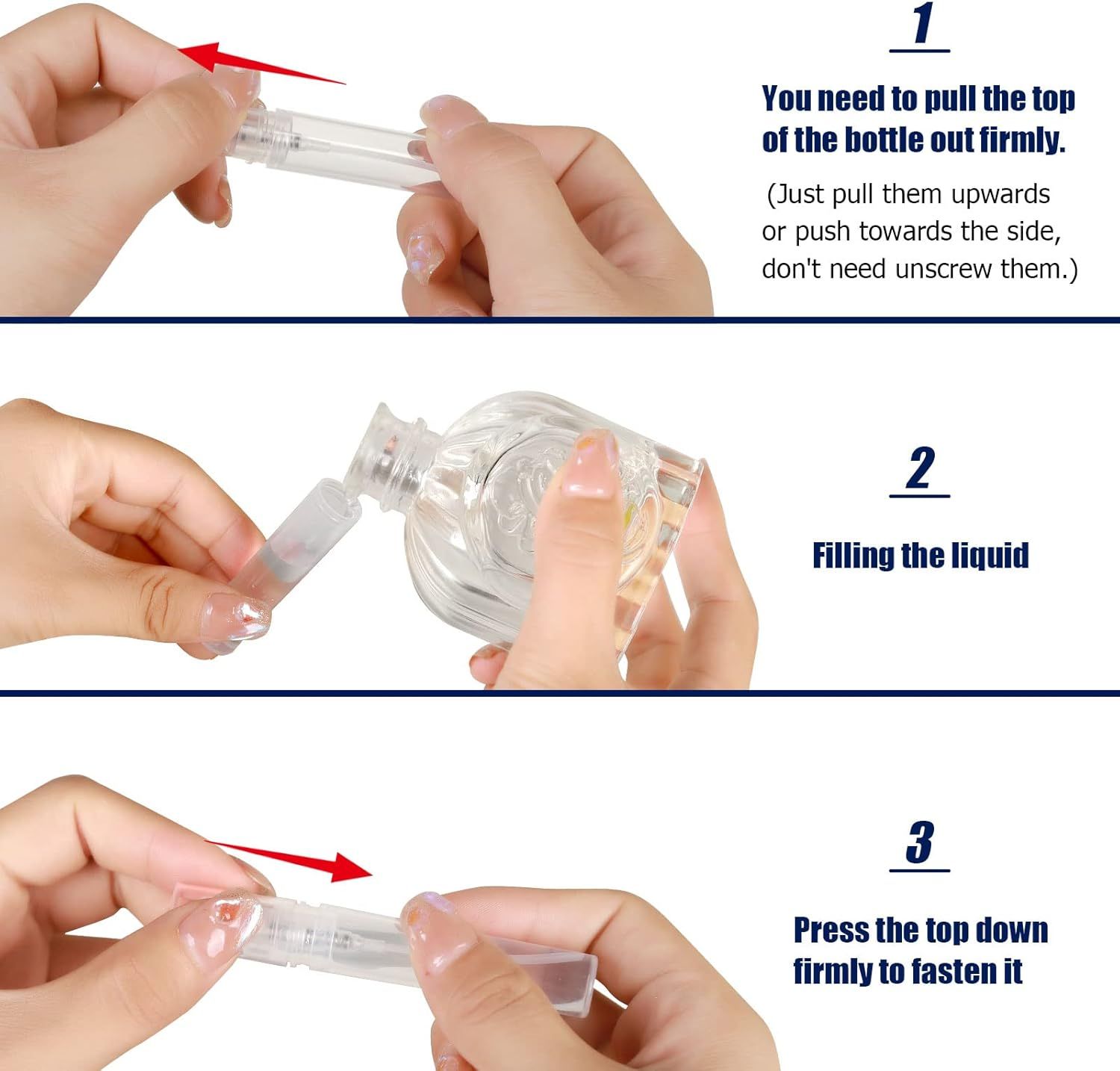 Mini Spray Bottle, 10 Pack 5ml Mini Plastic Spray Bottle Empty, ine Mist Reillable Mini Perume Bottle, Perume Atomizer, Small Sample Containers, Plastic Portable Travel Bottle, Clear - Image 3