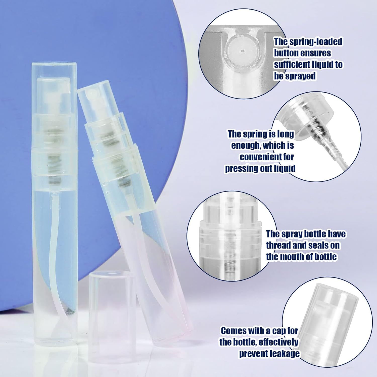 Mini Spray Bottle, 10 Pack 5ml Mini Plastic Spray Bottle Empty, ine Mist Reillable Mini Perume Bottle, Perume Atomizer, Small Sample Containers, Plastic Portable Travel Bottle, Clear - Image 4