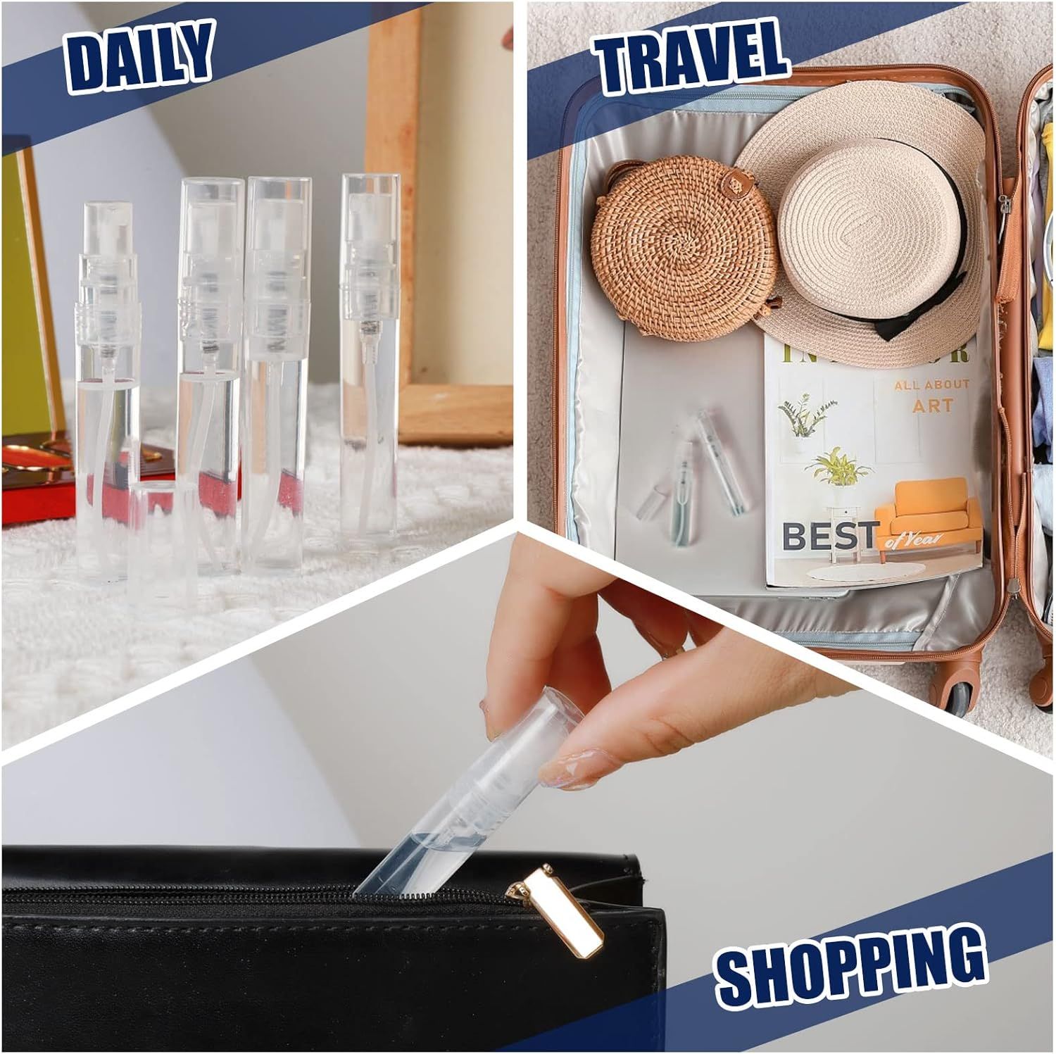 Mini Spray Bottle, 10 Pack 5ml Mini Plastic Spray Bottle Empty, ine Mist Reillable Mini Perume Bottle, Perume Atomizer, Small Sample Containers, Plastic Portable Travel Bottle, Clear - Image 7