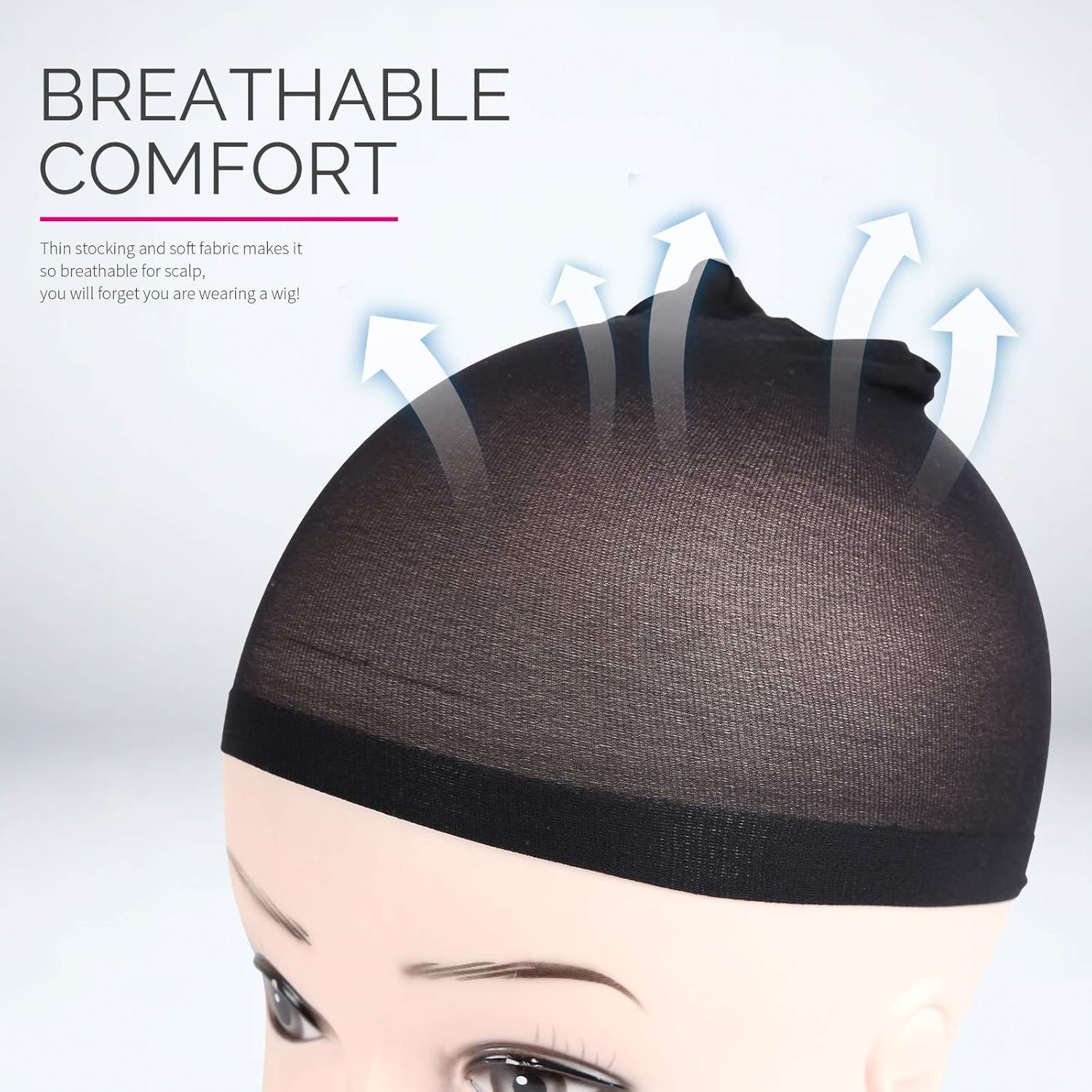 Wig Cap, 6PCS Black Stocking Caps or Wigs, Stretchy Stocking Nylon Caps or Women, Girls, Kids - Image 4