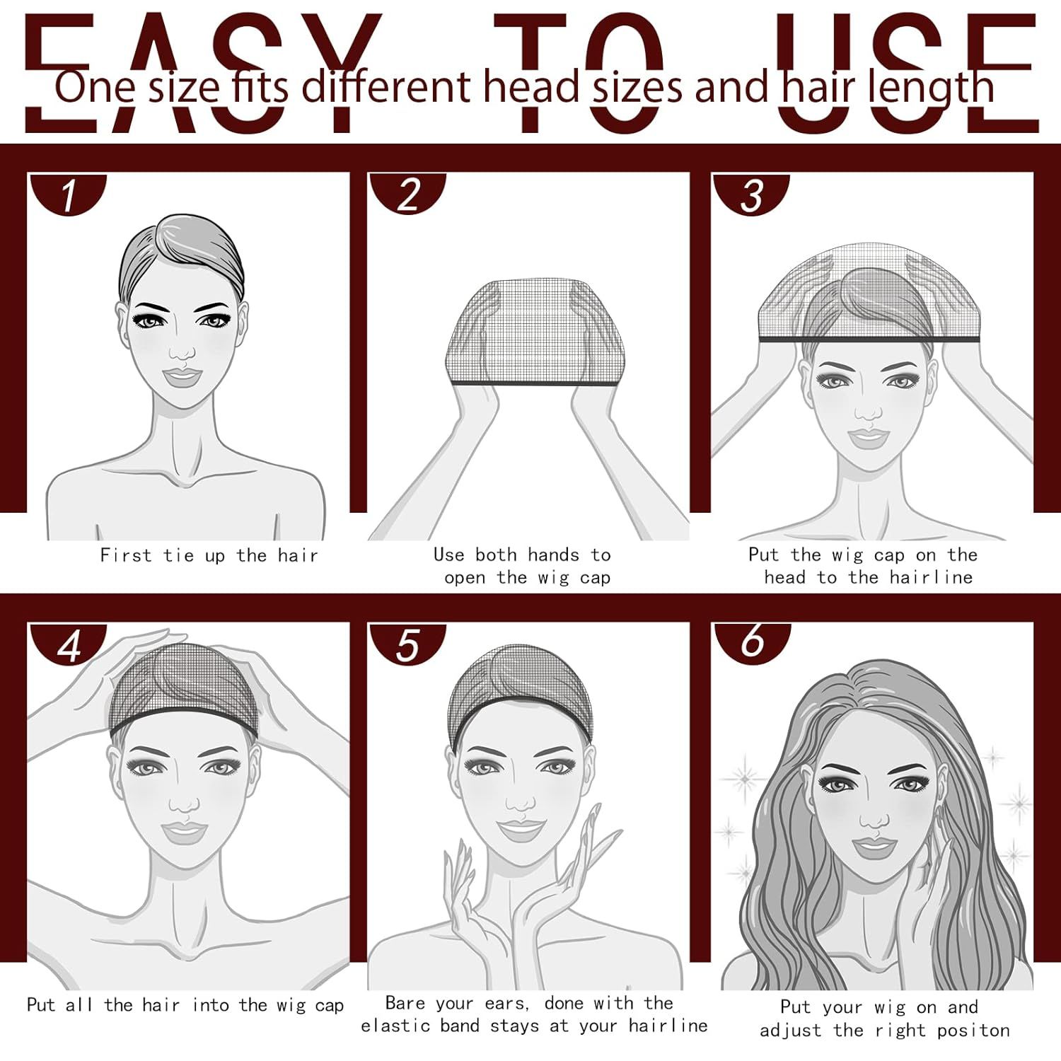 Wig Cap, 4PCS Nylon Wig Caps Nude or Women, Stocking Wig Caps or Halloween, Cosplay. Wig Cap or Women, Men, Kids, Stocking Caps or Wigs - Image 7