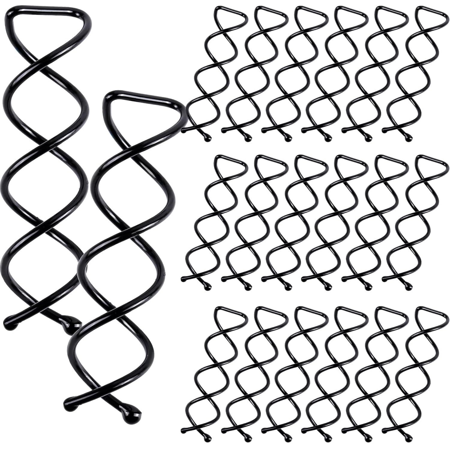 20PCS Spiral Hair Pins, Spin Pins Spiral Bobby Pins or Girls, Women and Kids, Non-Scratch Round Clip & Bun Twist, Stylish Bun Bobby Pins, Premium Spin Pins or Hair, Black - Image 1