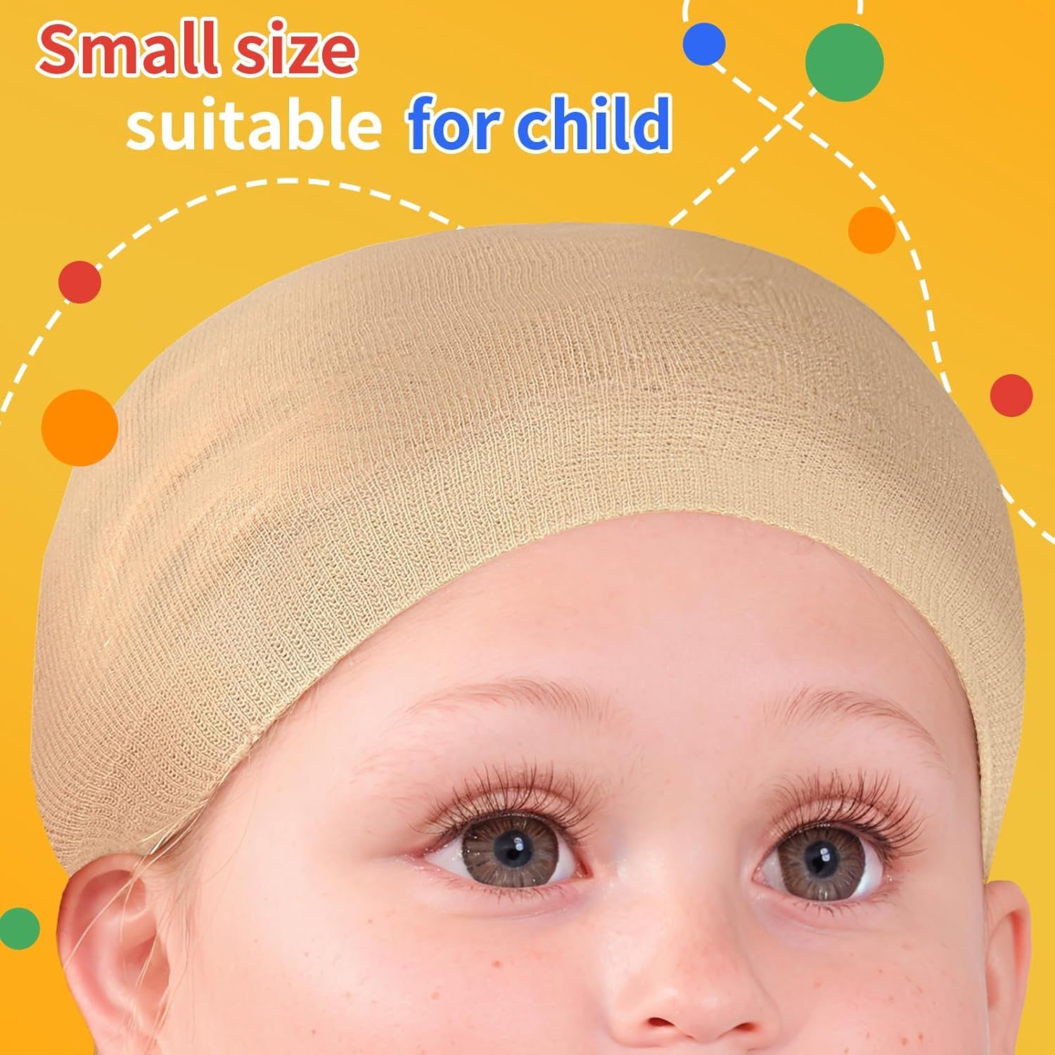 Wig Cap, 4PCS Wig Cap or Kids Light Brown. Stretchy Stocking Caps or Wigs, Natural or Halloween, Cosplay. - Image 3