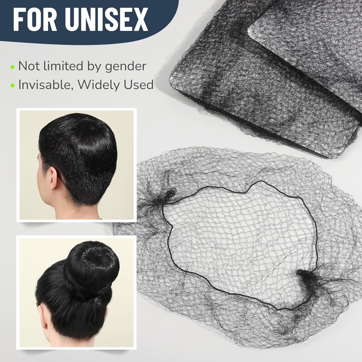 Hair Net or Women Men, Extra Large 60cm Nylon Black Hair Nets or ood Service Workers, 20 Pack Hairnets or oodservice,Dancing,Sleeping, or Ballet Buns, with 20 U-Hair Pins - Image 4