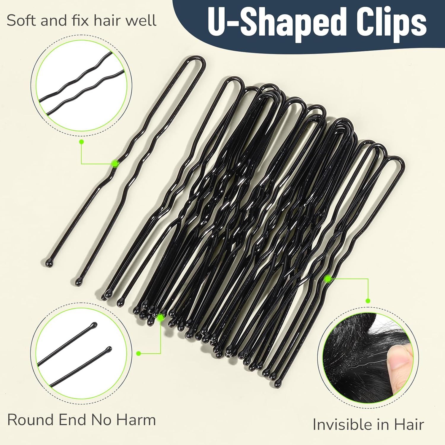 Hair Net or Women Men, Extra Large 60cm Nylon Black Hair Nets or ood Service Workers, 20 Pack Hairnets or oodservice,Dancing,Sleeping, or Ballet Buns, with 20 U-Hair Pins - Image 5